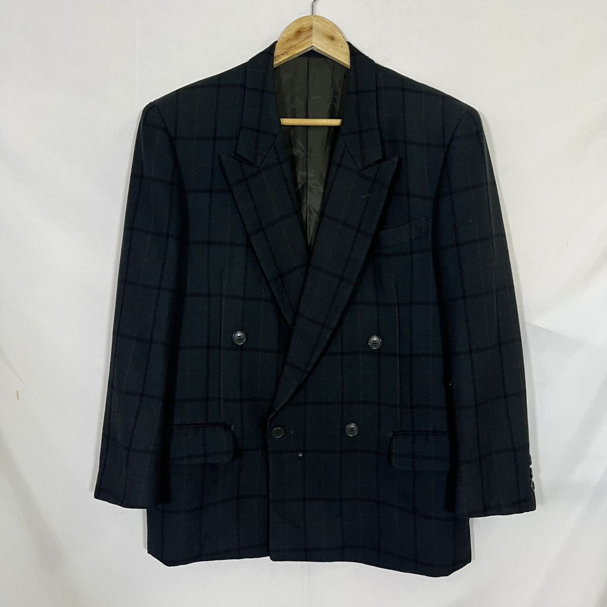 Vintage Vintage Blanc Bine Plaid Wool Sport Coat Blazer Jacket Size US M / EU 48-50 / 2 - 1 Thumbnail