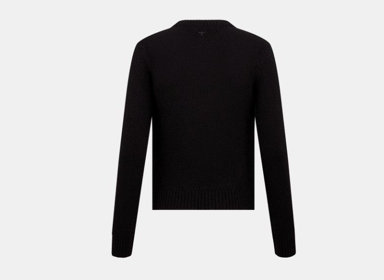 Dior o1w1db10325 414S5 Embroidered Sweater in Black Size L / US 10 / IT 46 - 2 Thumbnail