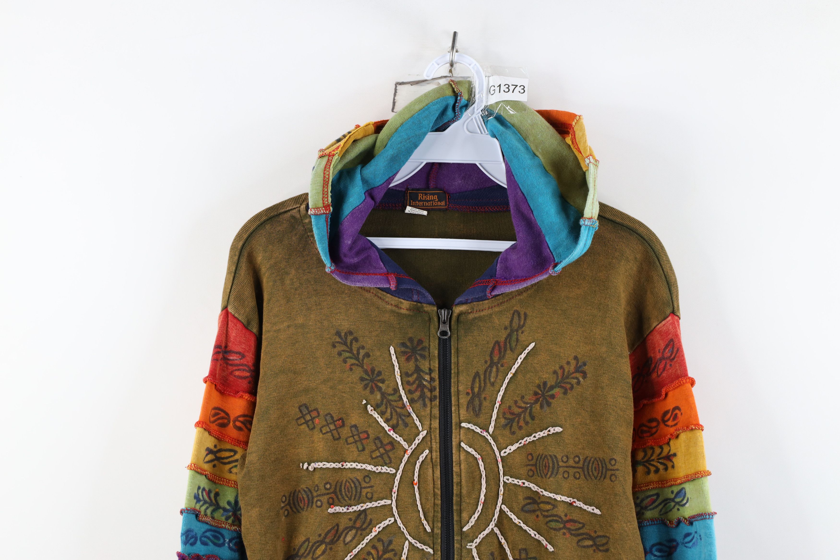 Vintage Vintage 90s Y2K Streetwear Fair Rainbow Sun Full Zip Hoodie Size M / US 6-8 / IT 42-44 - 2 Thumbnail