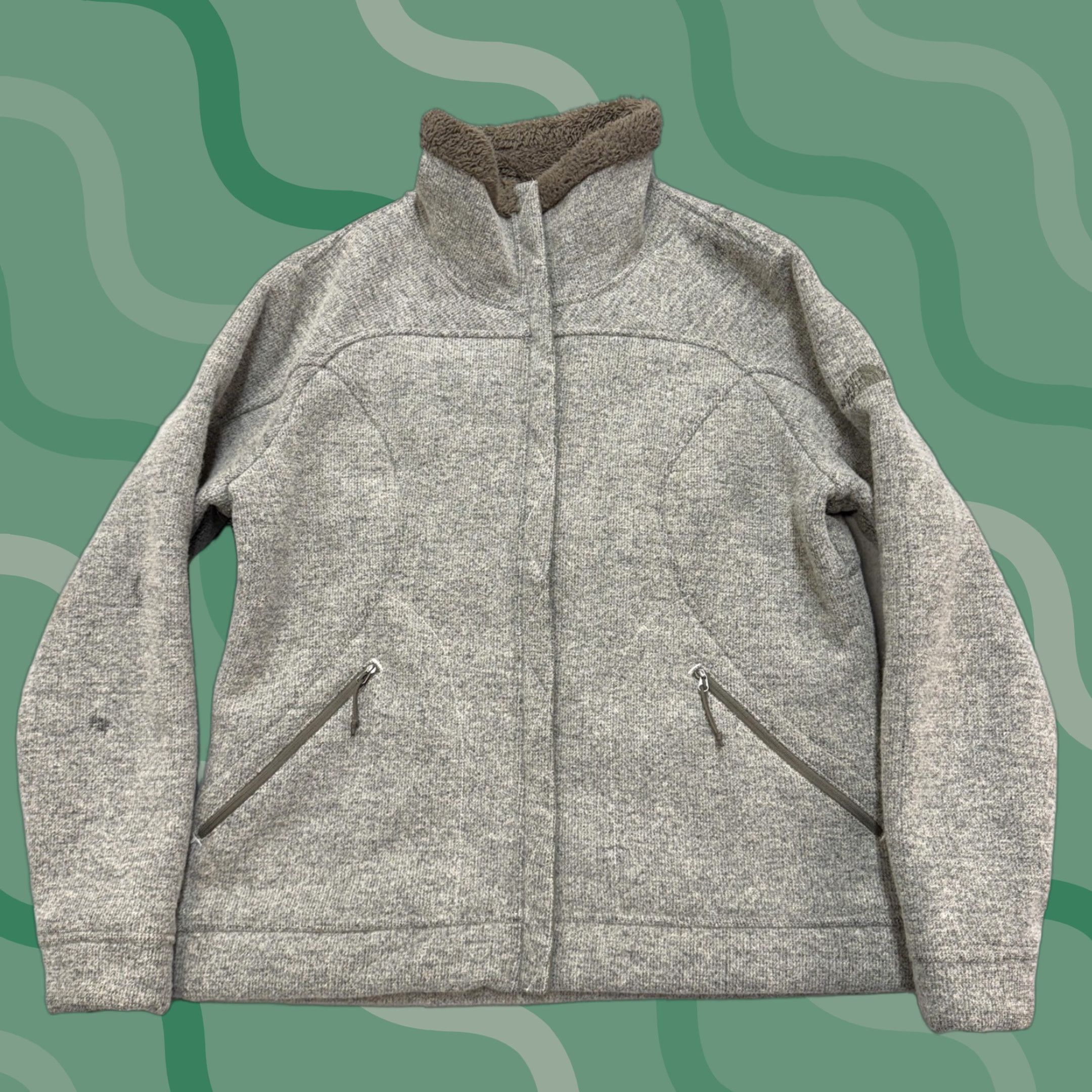 The North Face VINTAGE The North Face Jacket Womens XL Gray Sherpa Lined Fleece Full Zip Warm Cozy Size XL / US 12-14 / IT 48-50 - 1 Thumbnail