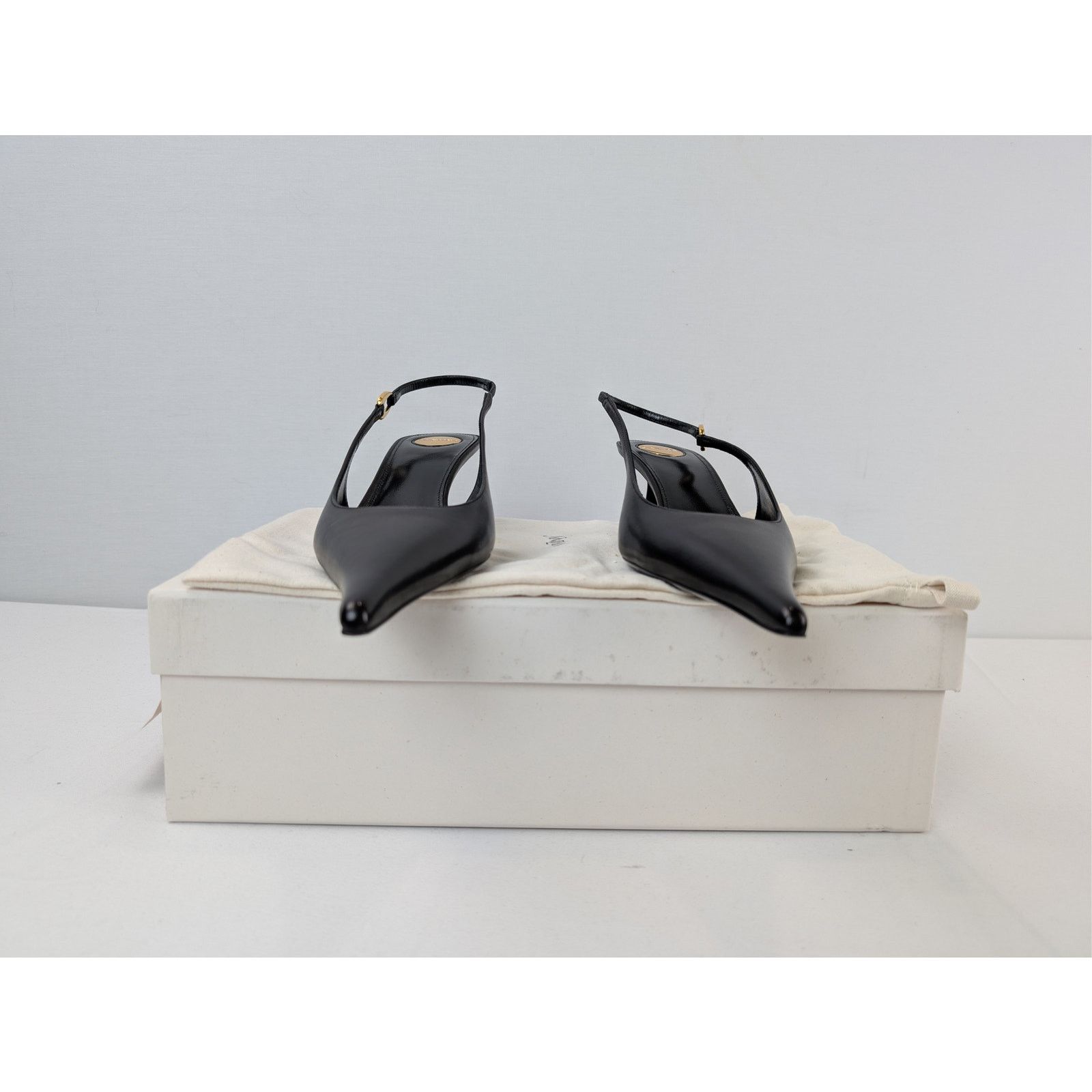 Saint Laurent Paris o1rshd1 Vendome 50 leather slingback pumps Sandal in black Size US 9.5 / IT 39.5 - 17 Thumbnail