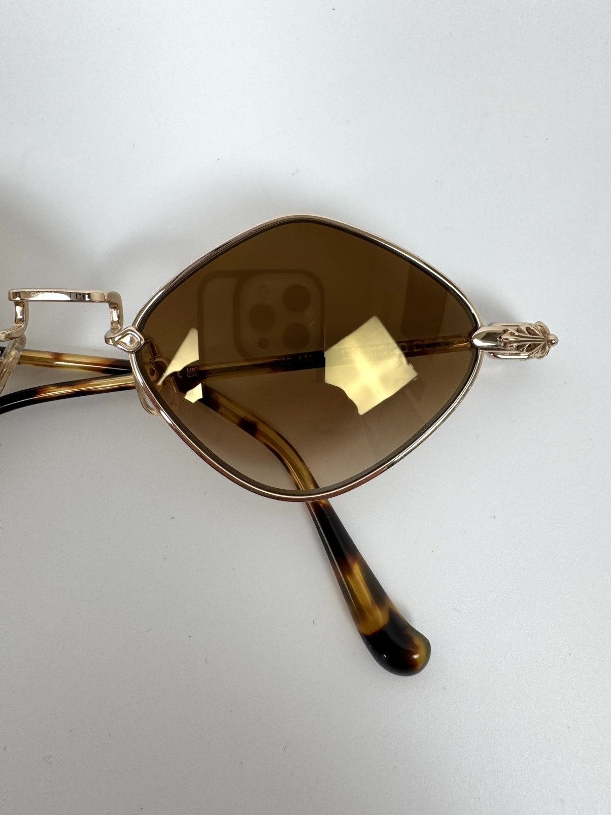 Chrome Hearts Chrome Hearts Diamand Dog Brown-Gold Sunglasses Size ONE SIZE - 3 Thumbnail