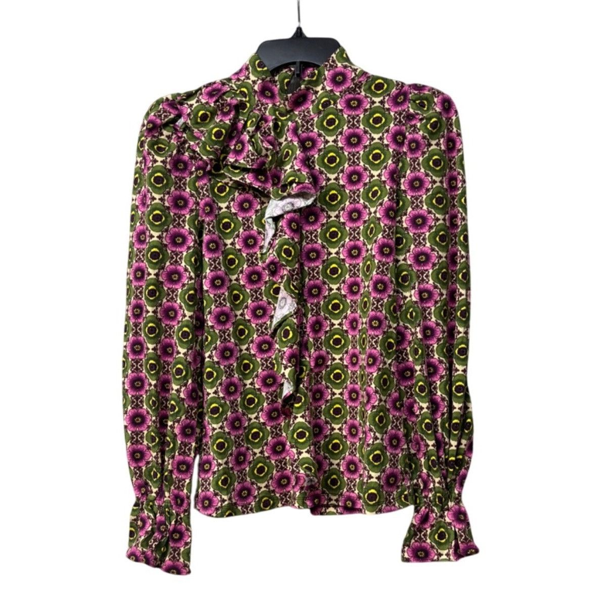 Other INC International Concepts Printed Ruffled Top, Bev Floral, Size S / US 4 / IT 40 - 5 Thumbnail