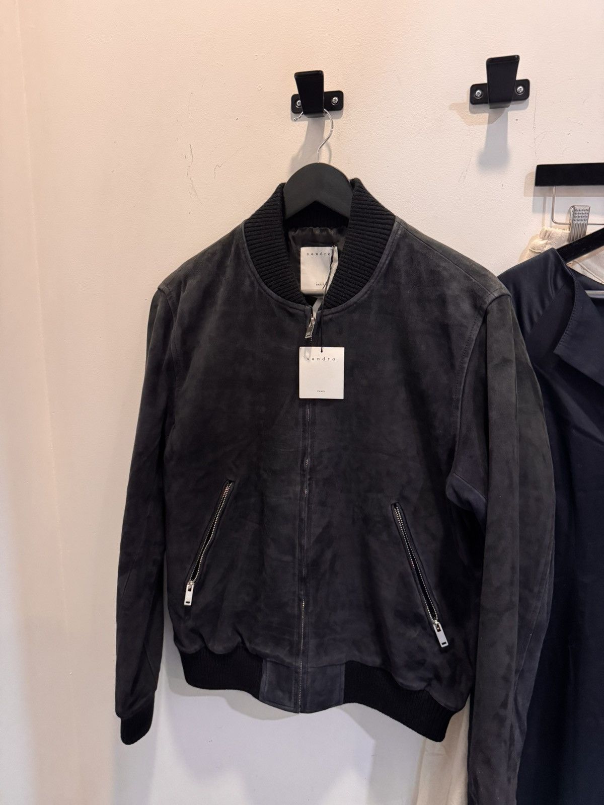 Sandro Sandro Black Bomber Jacket Men’s L Casual Stand-Up Collar Size US L / EU 52-54 / 3 - 3 Thumbnail