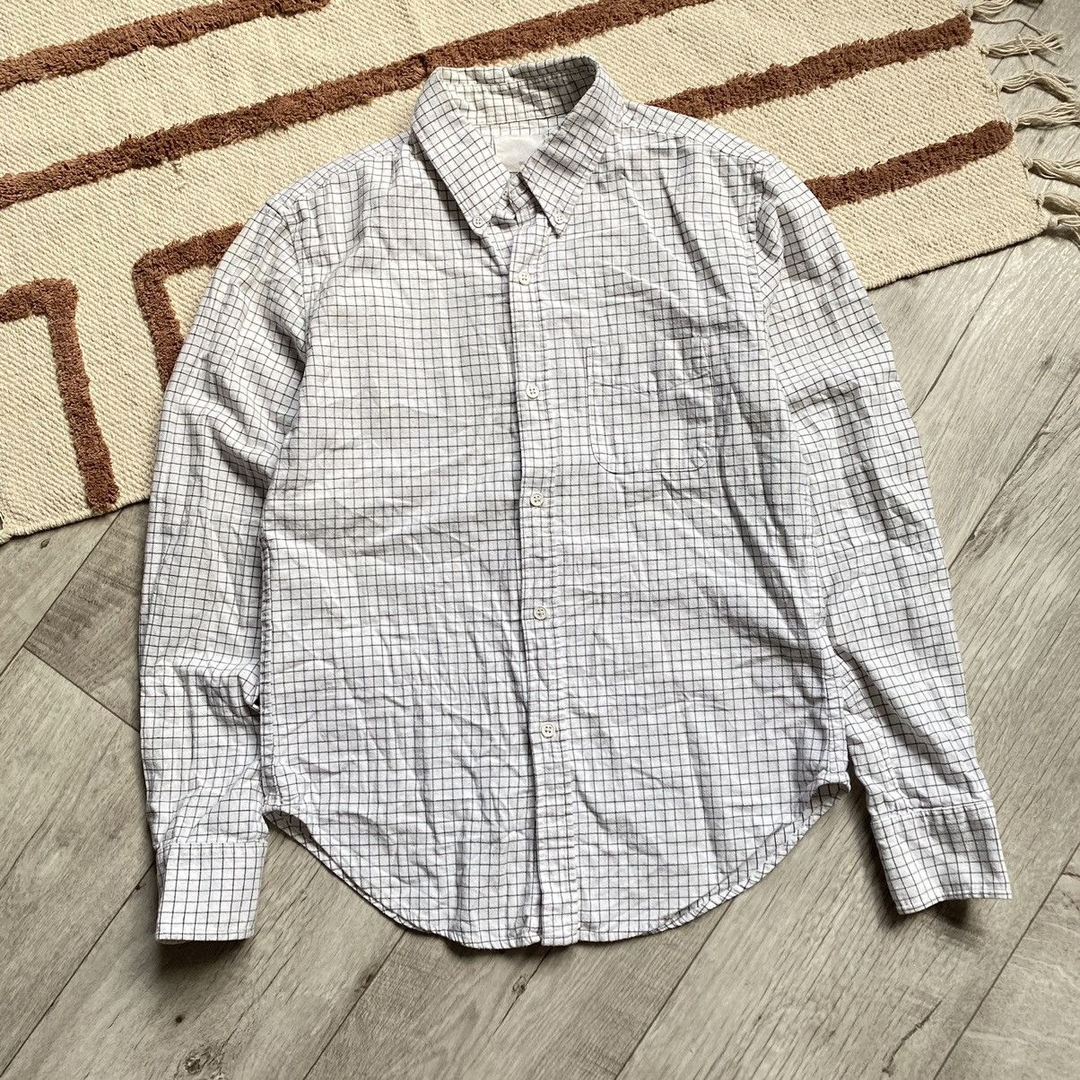 BAND OF OUTSIDERS Men's Button Down Shirt White Stripe Fly factory Print Sz 3