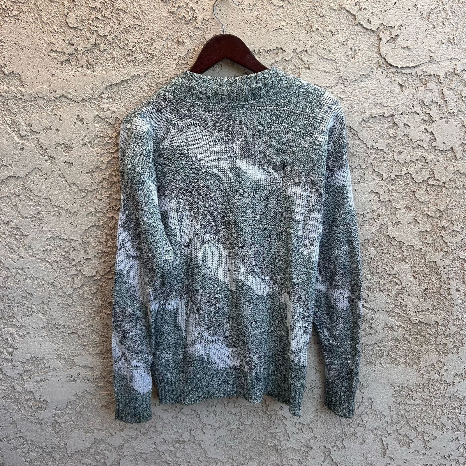 Vintage Vintage Knit Geometric Grandpa Cardigan Sweater Size US M / EU 48-50 / 2 - 2 Thumbnail