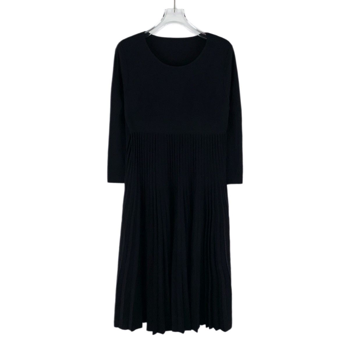Salvatore Ferragamo Salvatore Ferragamo Black Pleated Long Sleeve Dress K26WX Size S / US 4 / IT 40 - 3 Thumbnail