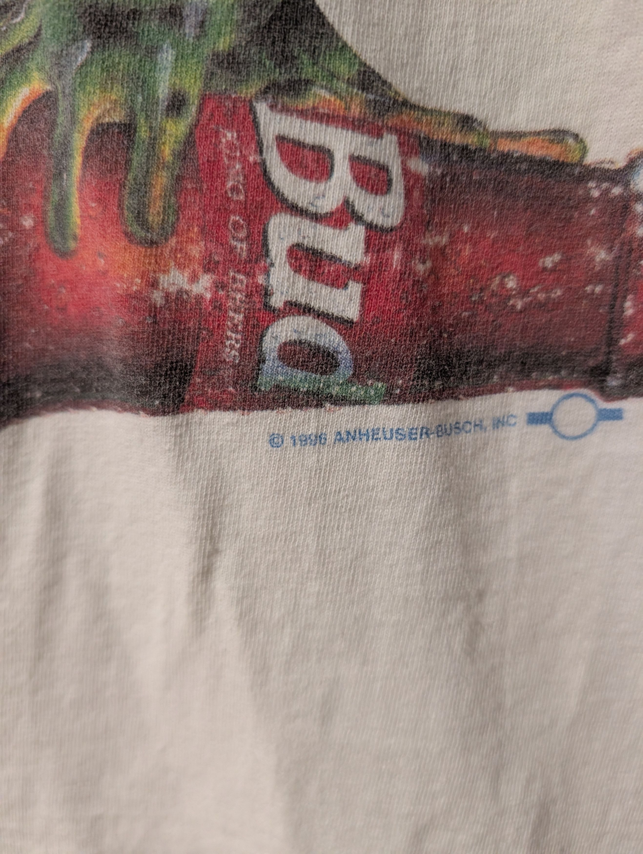 Budweiser Vintage 1996 Budweiser Frogs T-Shirt Anheuser-Busch Promo Size US XL / EU 56 / 4 - 3 Thumbnail