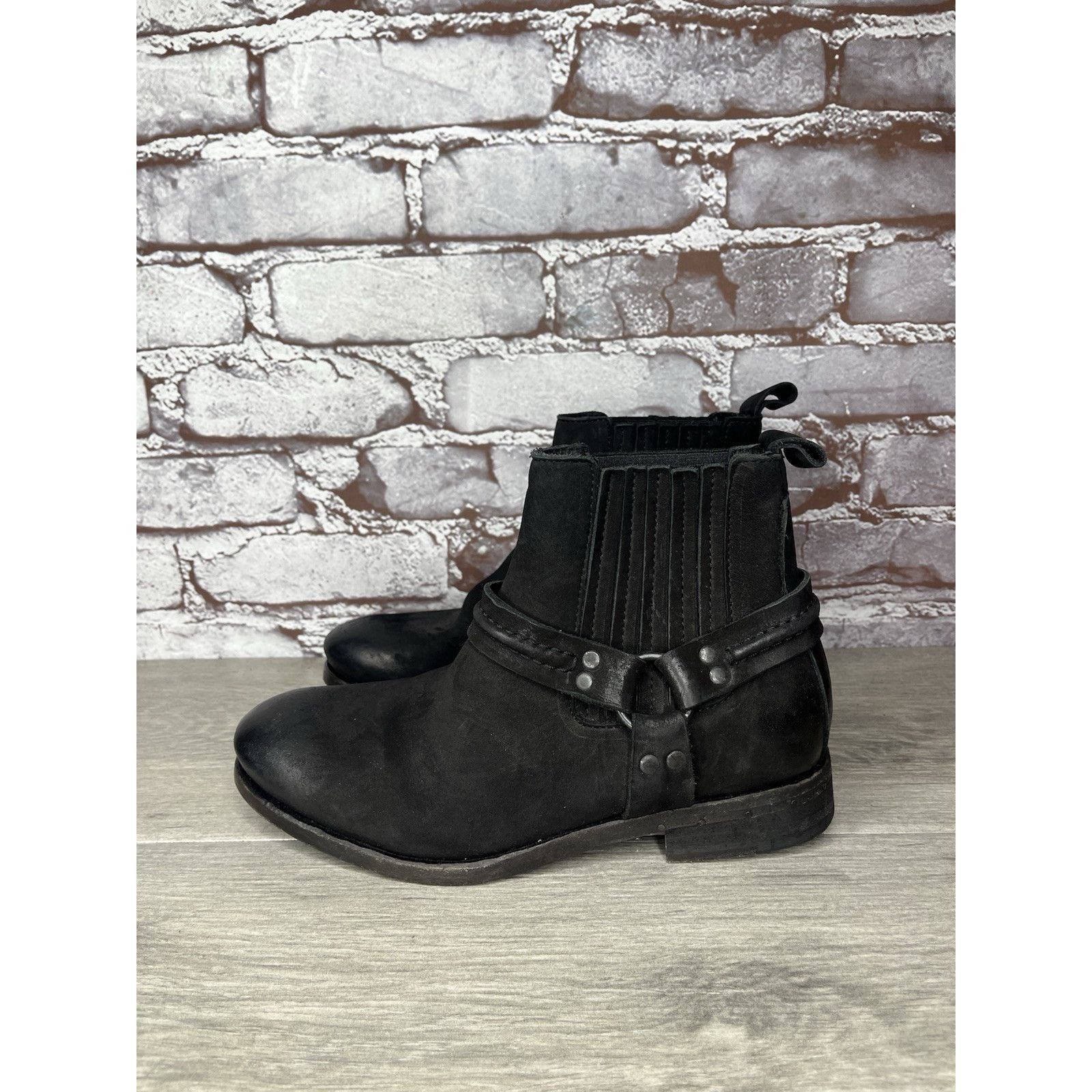 Allsaints AllSaints Italy Black Leather Harness Ankle Chelsea Boots Wo Size US 6.5 / IT 36.5 - 11 Thumbnail