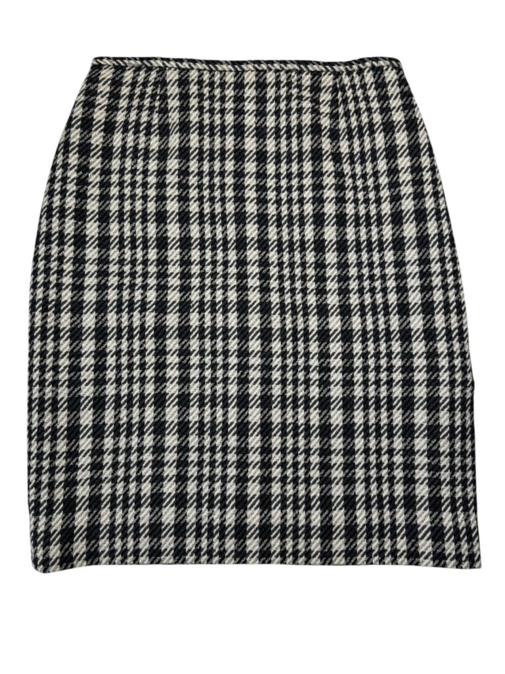 Other Dana Buchman Black & White Houndstooth Wool Pencil Skirt Si Size 34" / US 12 / IT 48 - 2 Thumbnail