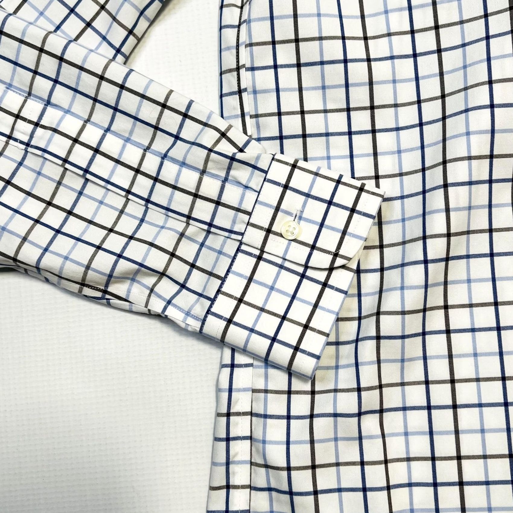 Brooks Brothers Brooks Brothers Shirt Mens 14.5 Slim White Plaid Non-Iron Supima Cotton Size US M / EU 48-50 / 2 - 3 Thumbnail