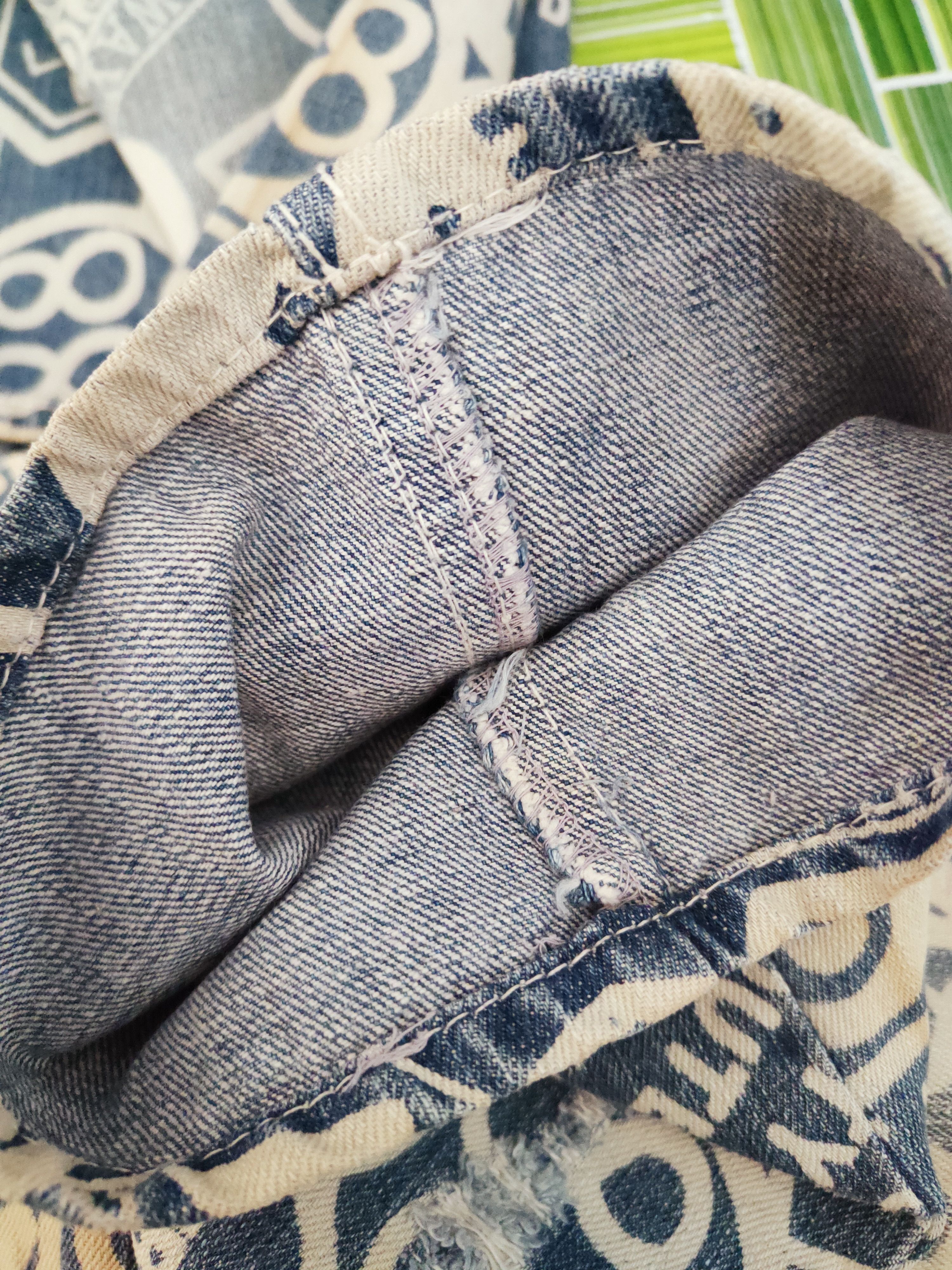 Japanese Brand × Vintage FULL PRINT 💥 Grazie Blue White Distressed Ripped Jeans Size 32" / US 10 / IT 46 - 12 Thumbnail