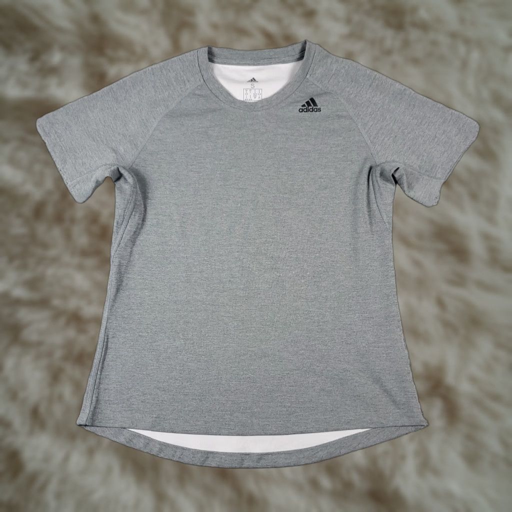Adidas Adidas Shirt Adult Size Small Gray Logo Gym Active Work Out Short Sleeve Size US S / EU 44-46 / 1 - 1 Thumbnail