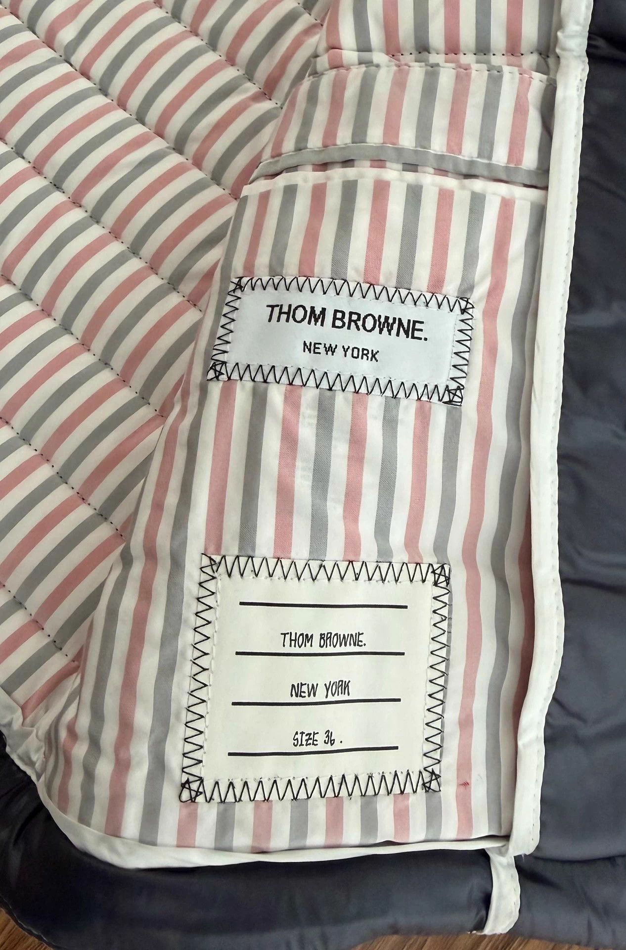 Thom Browne TB Women's 4-Bar Stripe Down Vest w/ Colored Lining 36 Size XS / US 0-2 / IT 36-38 - 5 Thumbnail
