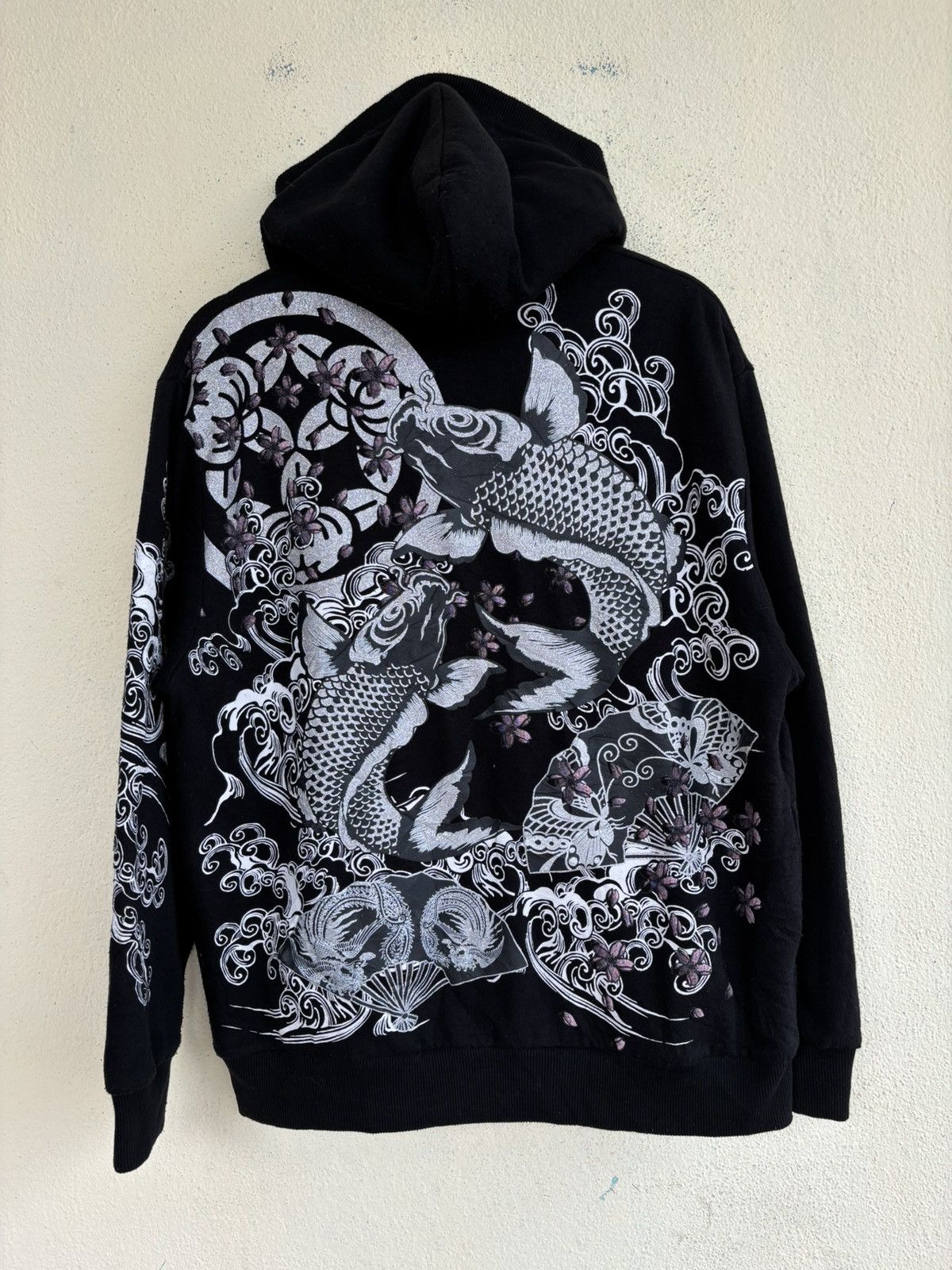 Japanese Brand Koi Fish Zip Up Fleece Lining Hoodie Size US XL / EU 56 / 4 - 1 Thumbnail