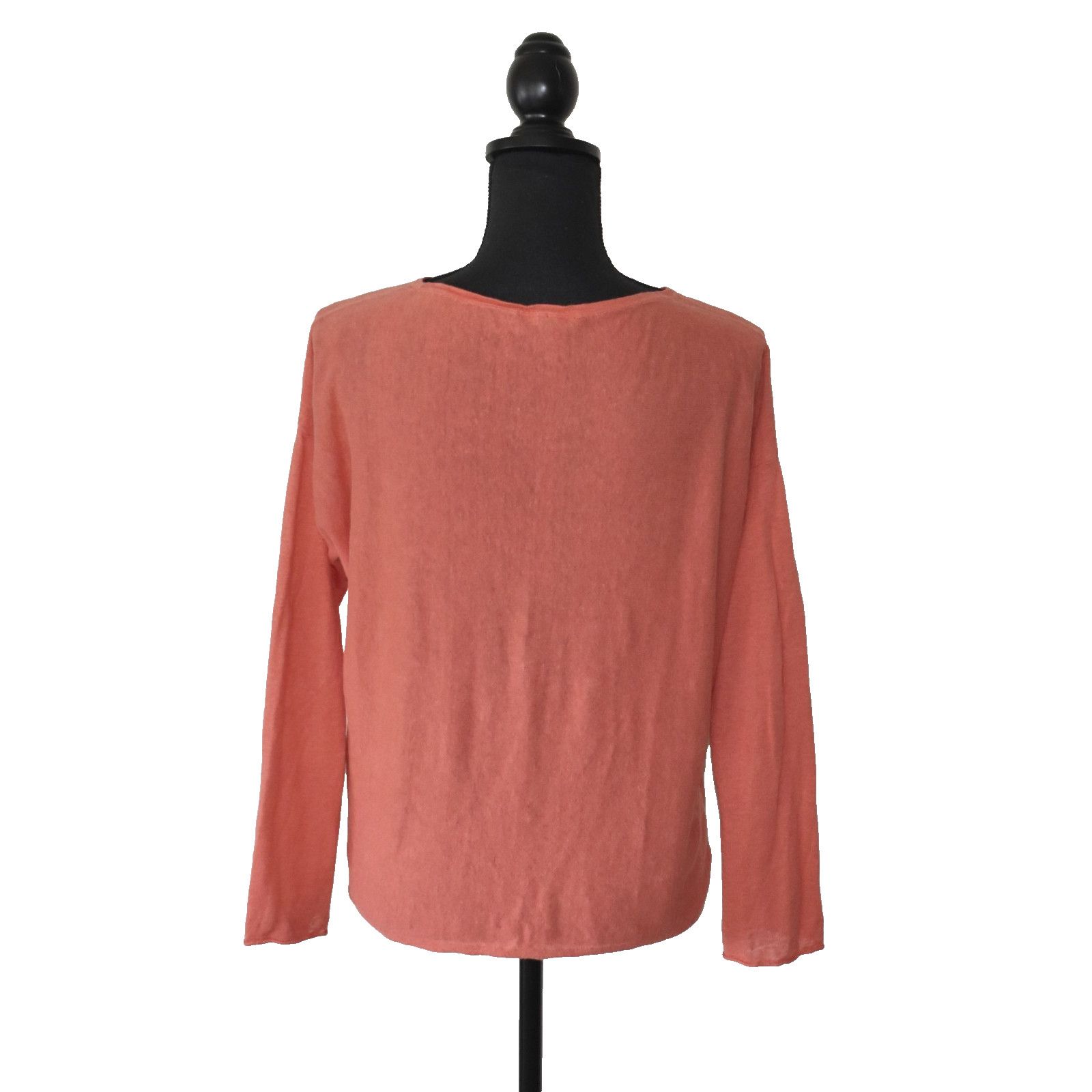 Eileen Fisher EILEEN FISHER Coral Linen Cotton Knit Boat Neck Sweater XXS Size XXS / US 00 / IT 34 - 3 Thumbnail