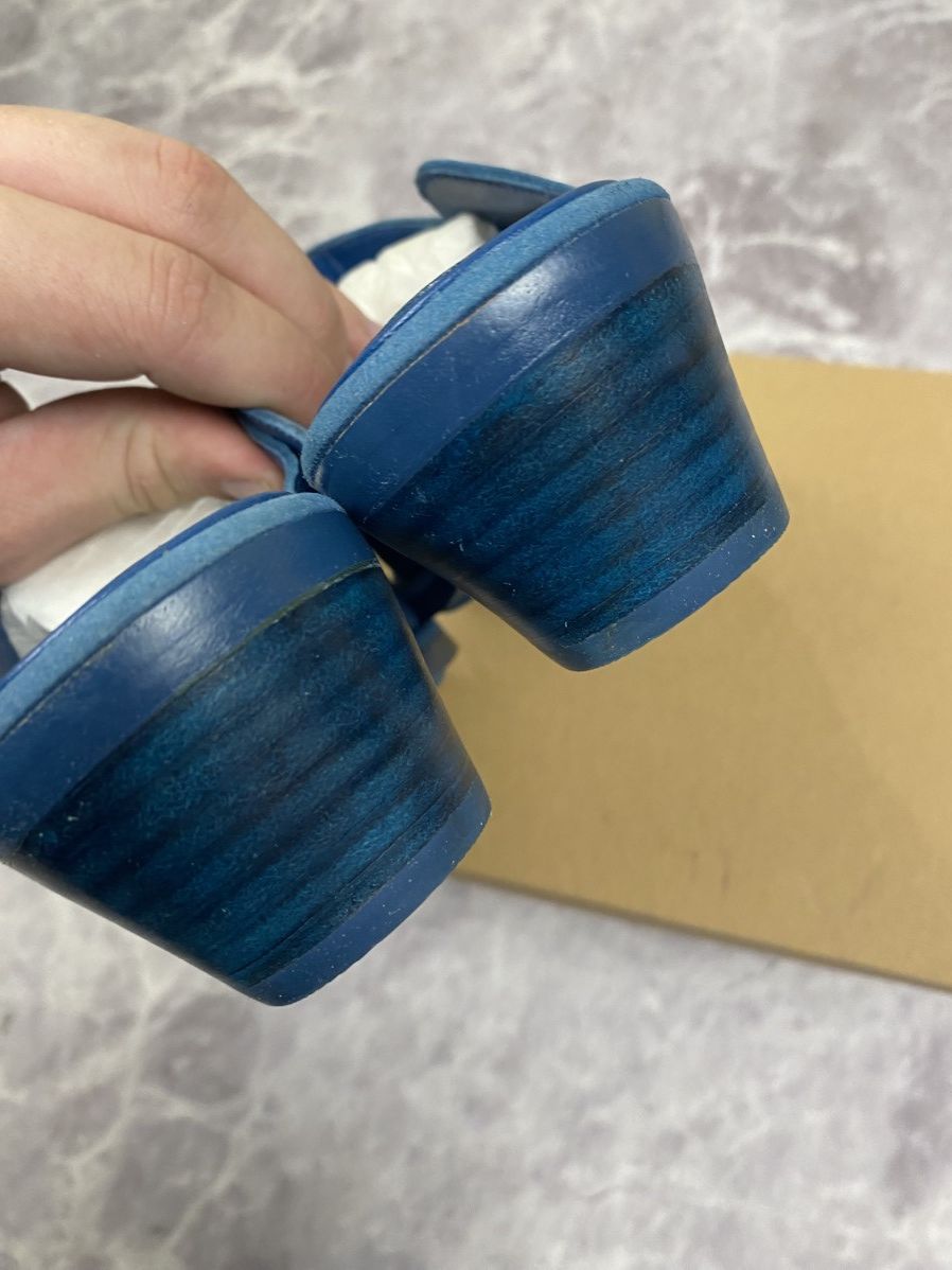 Eckhaus Latta Ugg x Eckhaus Latta Cowboy Block Blue Leather Mules Size: 37 Size US 7 / IT 37 - 7 Thumbnail