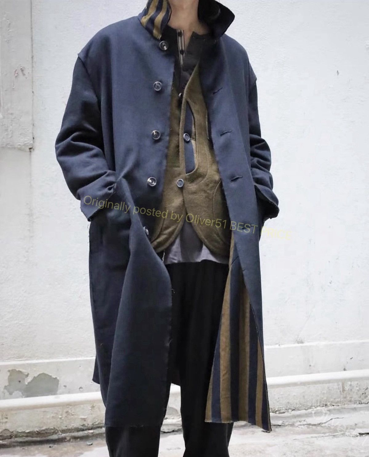 Ziggy Chen Ziggy Chen 23AW wool ochre‑yellow striped coat YYYY17/2610 Size US S / EU 44-46 / 1 - 2 Thumbnail