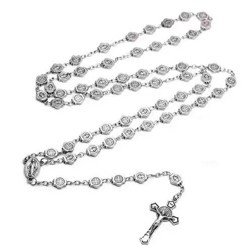 Other × Vintage Saint Benedict Rosary Necklace Chain Catholic Church Jesus Size ONE SIZE - 1 Thumbnail