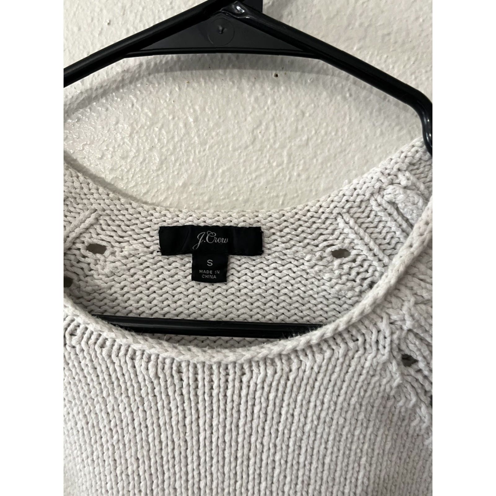 J.Crew J.CREW Cotton Pullover Sweater White Sz S Pointelle Knit Rolled Neck Women Classic Comfort Knit Pullover Sweater - J6381 Size S / US 4 / IT 40 - 2 Thumbnail