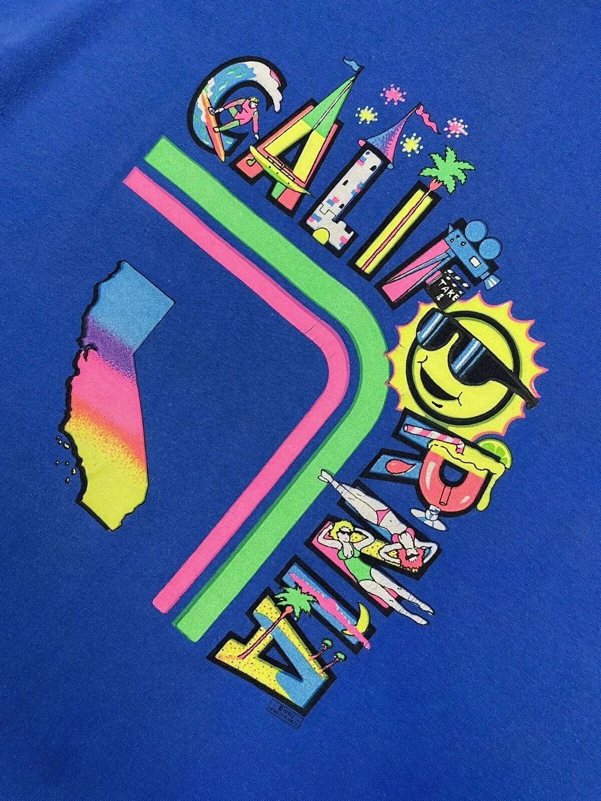 Hanes HANES VINTAGE 1990s T-SHIRT Faded CALIFORNIA Single Stitch Size US XL / EU 56 / 4 - 6 Thumbnail