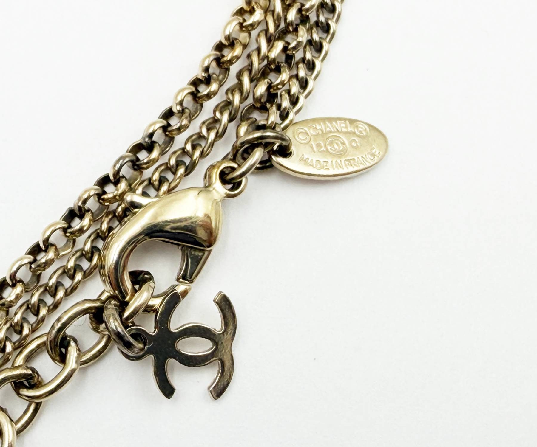 Chanel Chanel Gold CC Round Resin Crystal Double Chain Necklace Size ONE SIZE - 5 Thumbnail