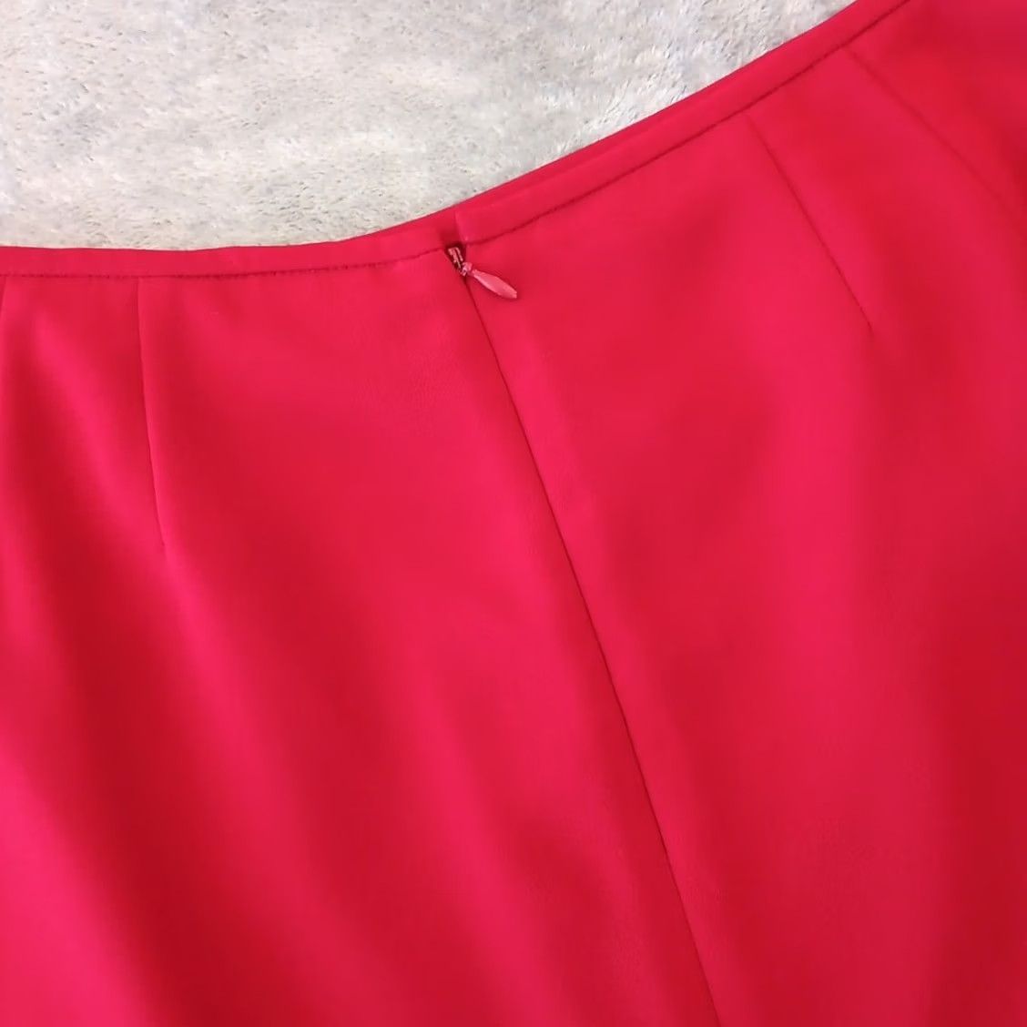 Vintage Le Suit Skirt Midi Pencil Red 12 Women Lined Slit Vintage No Size 34" / US 12 / IT 48 - 5 Thumbnail