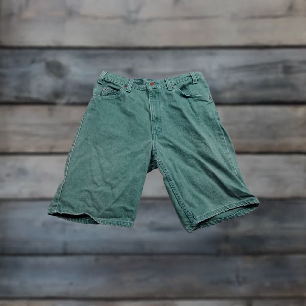 Levi's VINTAGE Levi's 505 Shorts Mens 32 Blue Denim Jorts Red Batwing Orange Tab 1993 Size US 32 / EU 48 - 1 Thumbnail