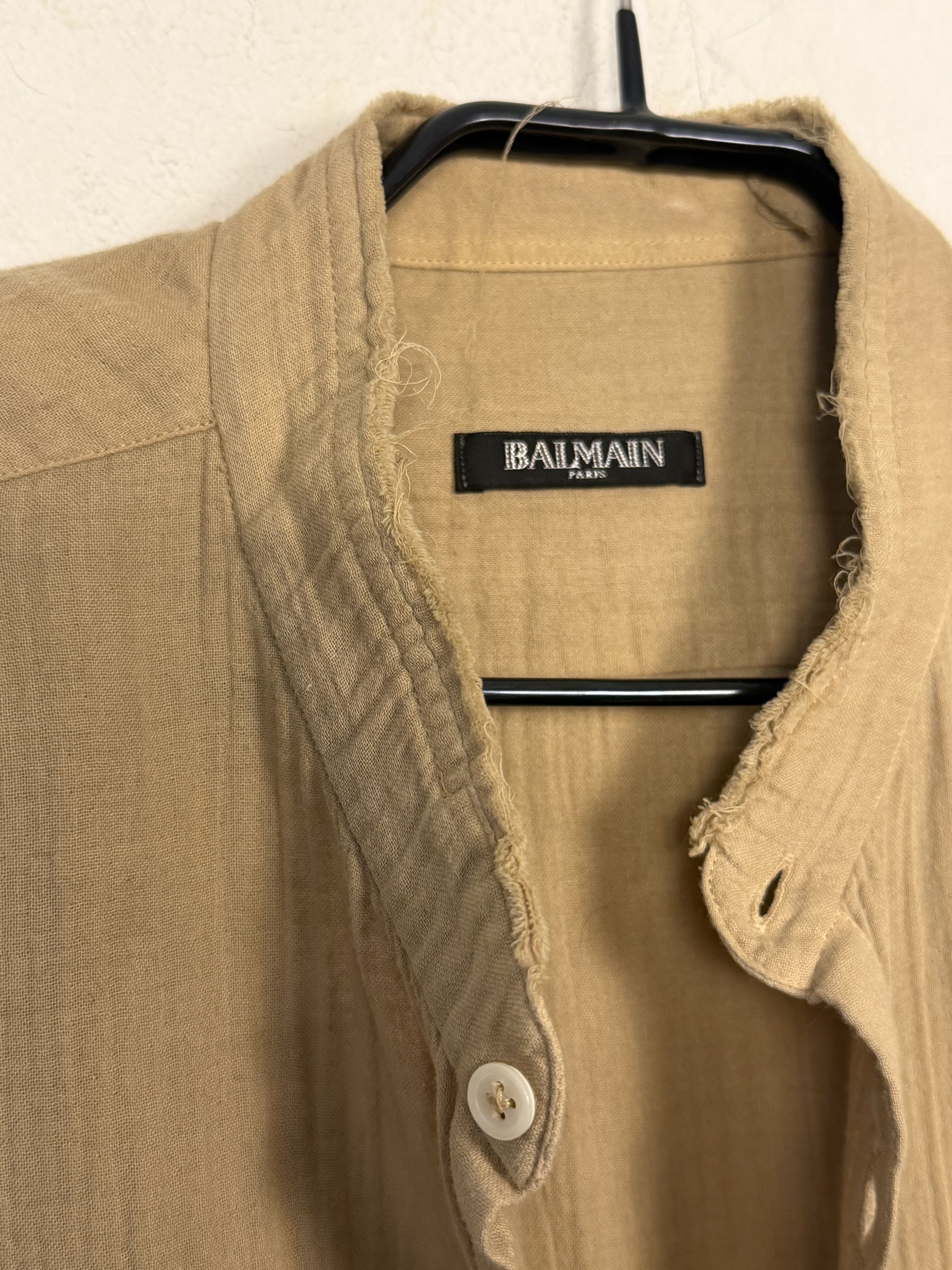 Balmain Archival Crinkled Cotton Safari Tunic Size US M / EU 48-50 / 2 - 6 Thumbnail