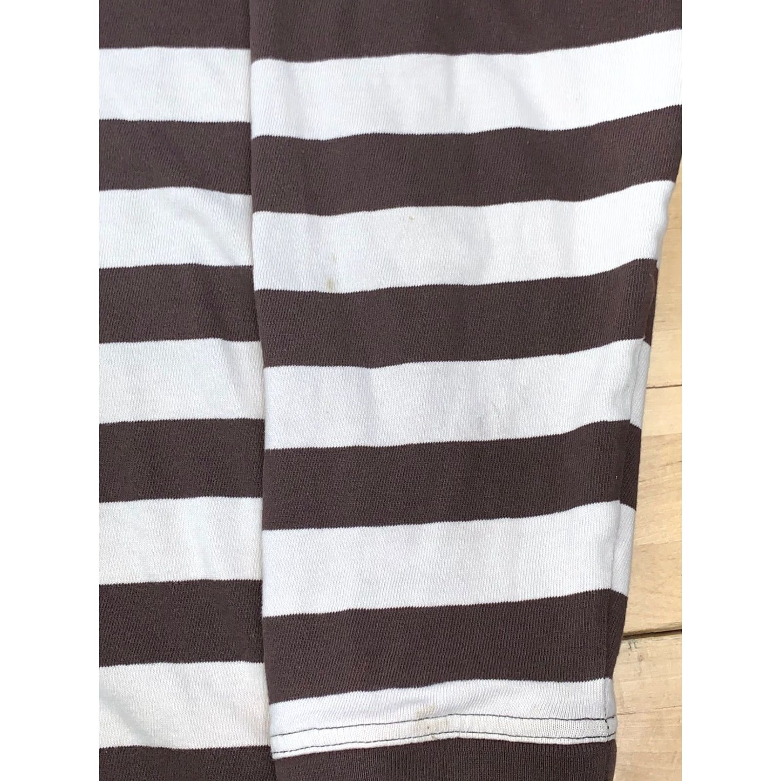 Timberland Timberland Striped Polo Long Sleeve Brown Tan Large Casual Mens Polo Shirt Regular Fit Size US L / EU 52-54 / 3 - 6 Thumbnail