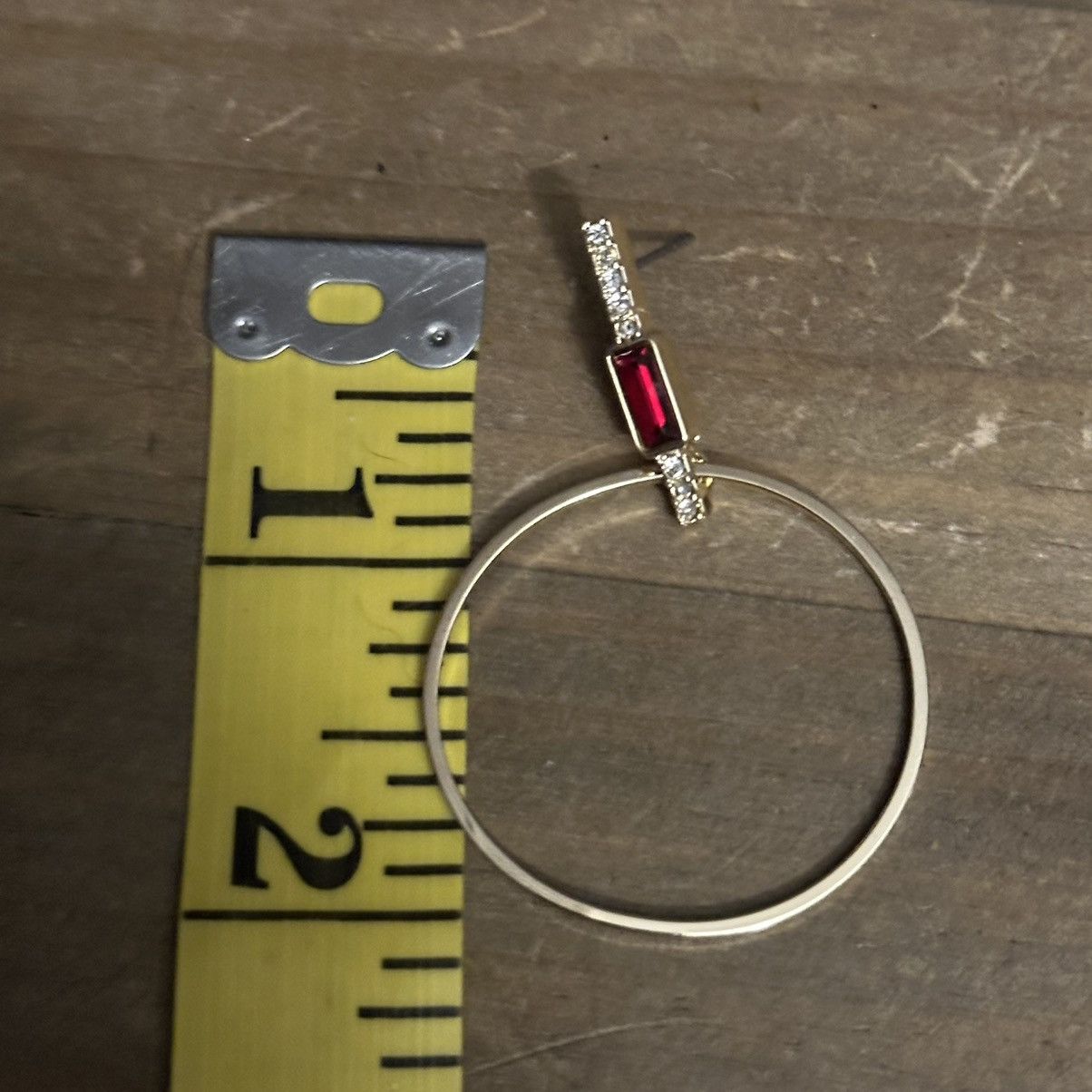 Other Ruby and rhinestones circle hoop dangle earrings Size ONE SIZE - 5 Thumbnail