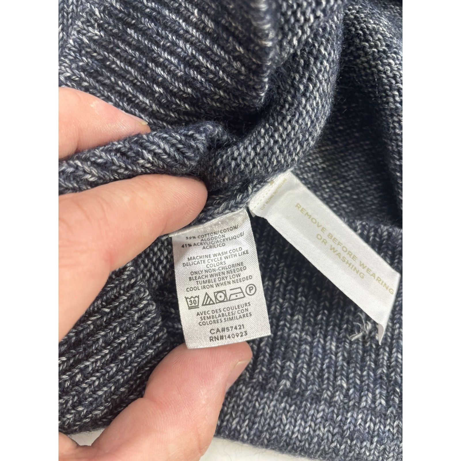 Loft LOFT Womens Sweater Pullover Turtleneck Knit Cotton Blend Size Large Petite Gray Raglan Sleeve Size L / US 10 / IT 46 - 5 Thumbnail