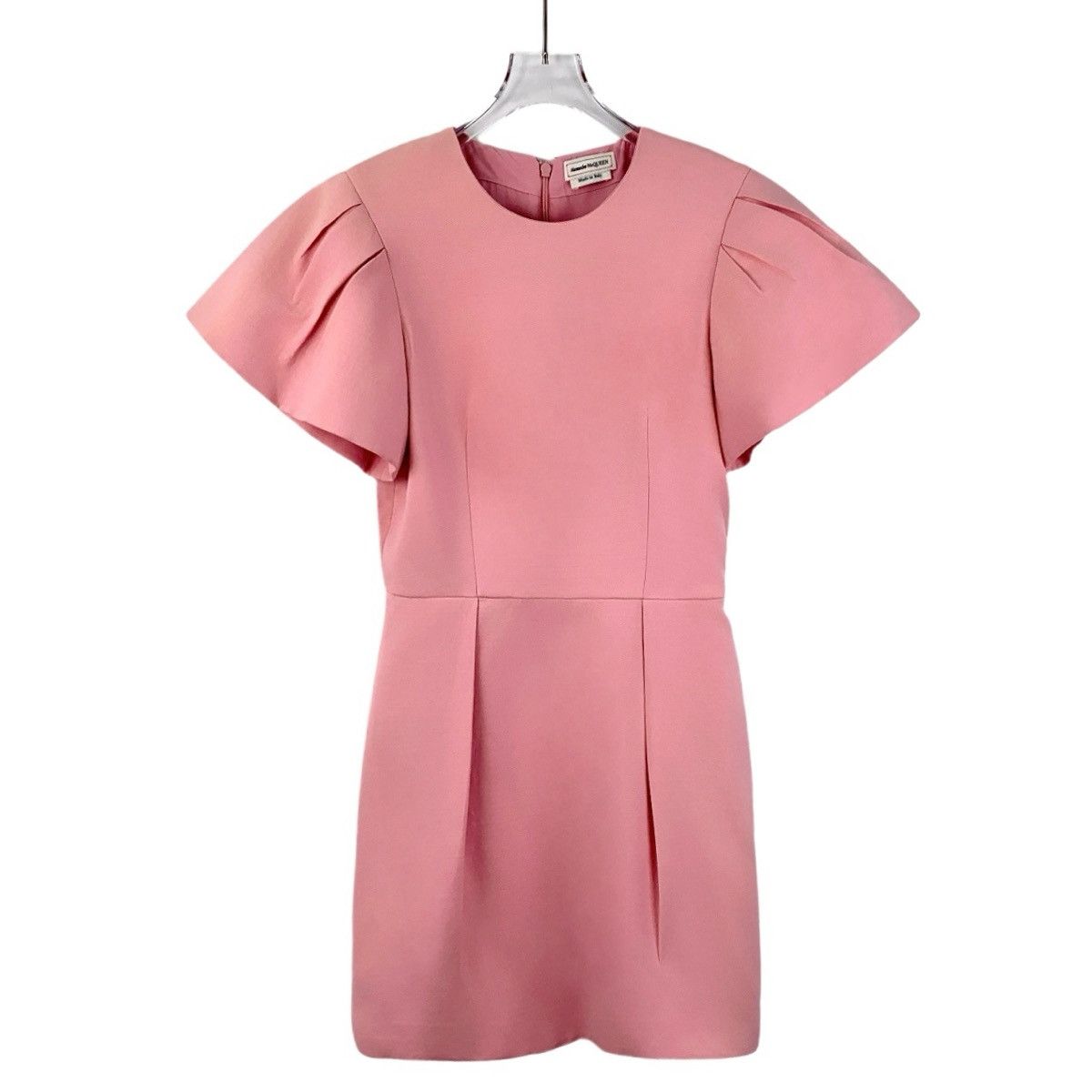 Alexander McQueen Alexander McQueen Pink Puff Sleeve Crew Neck Dress K26WX Size M / US 6-8 / IT 42-44 - 1 Thumbnail