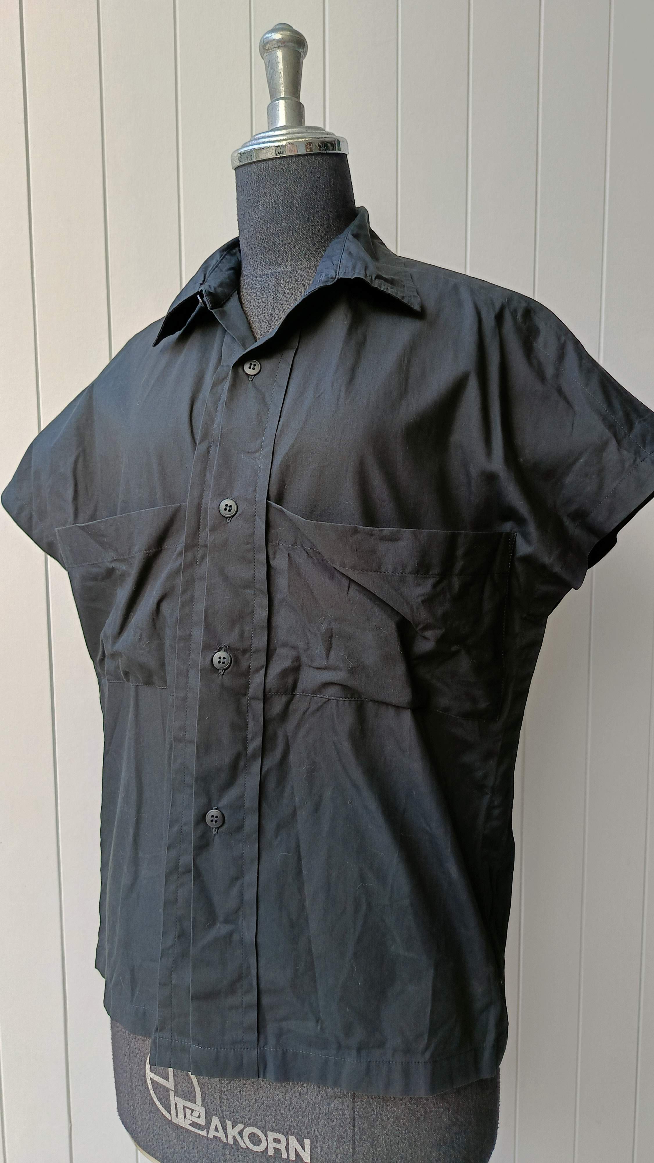 Yohji Yamamoto Yohji Yamamoto Y's bis LIMI Japan black wide shoulder shirt Size S / US 4 / IT 40 - 3 Thumbnail