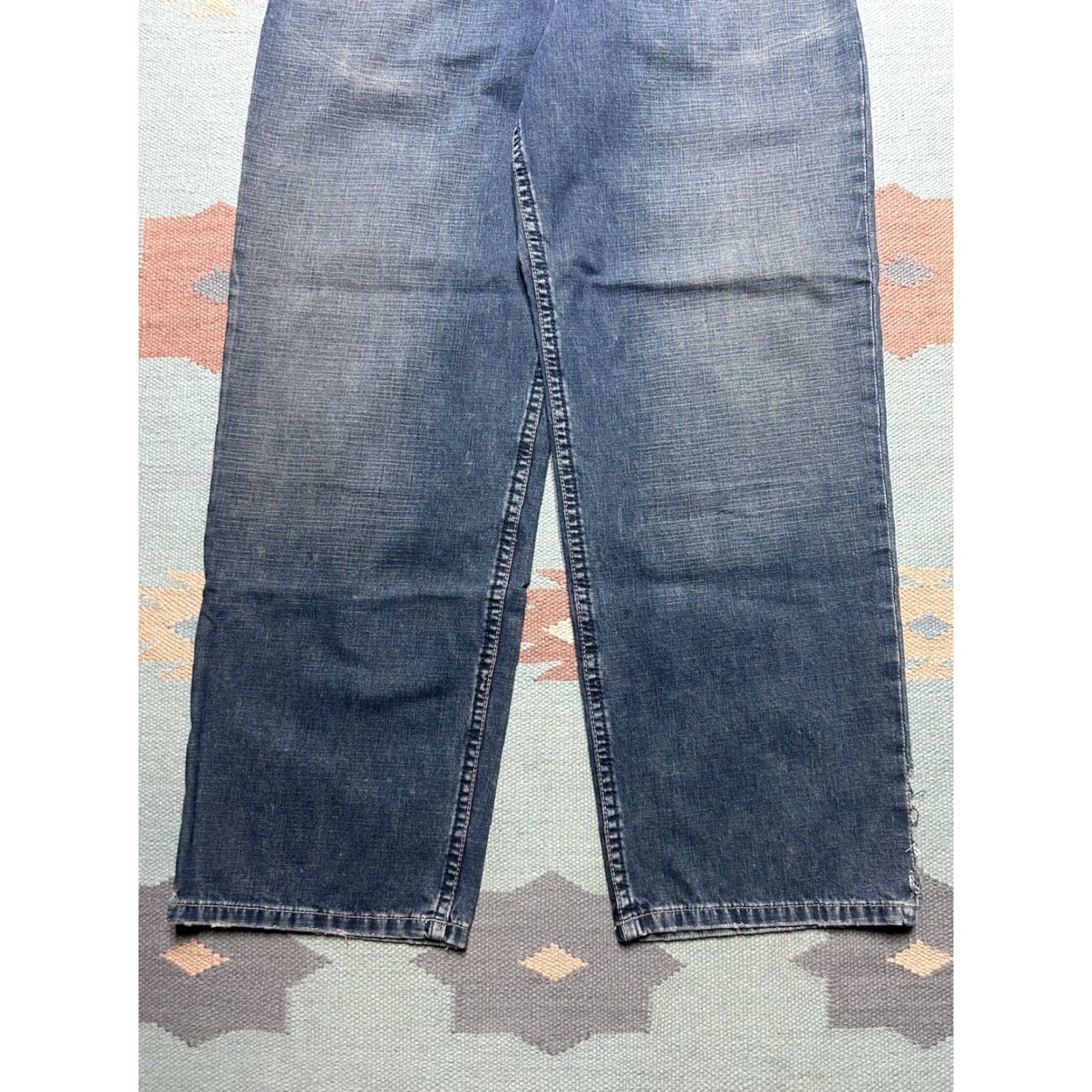 Old Navy VINTAGE Old Navy Jeans Men 32x30 Denim Wide-Leg Mechanics Baggy Skater Workwear Blue Size US 32 / EU 48 - 6 Thumbnail