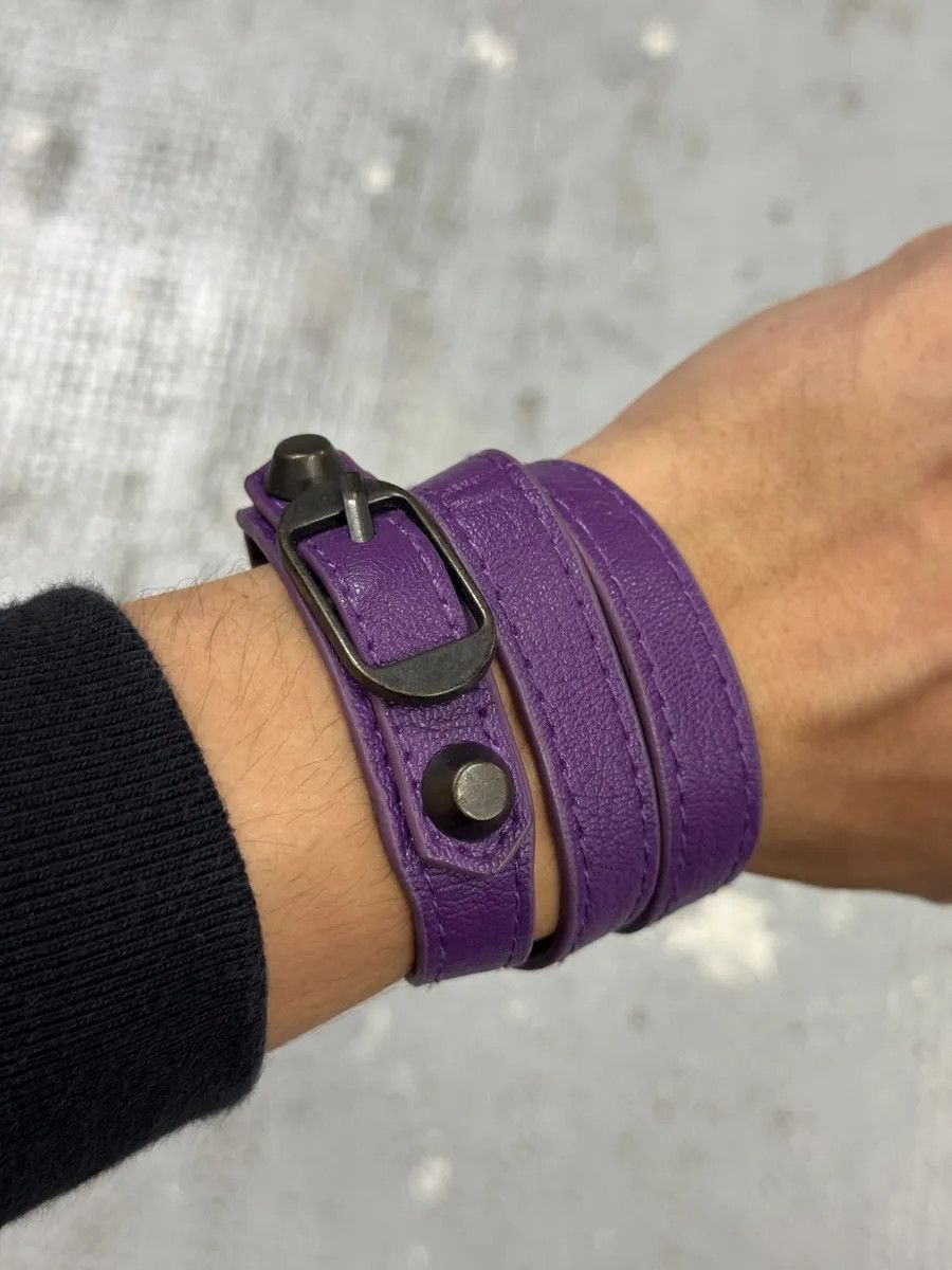 Balenciaga City Purple Studded Bracelet