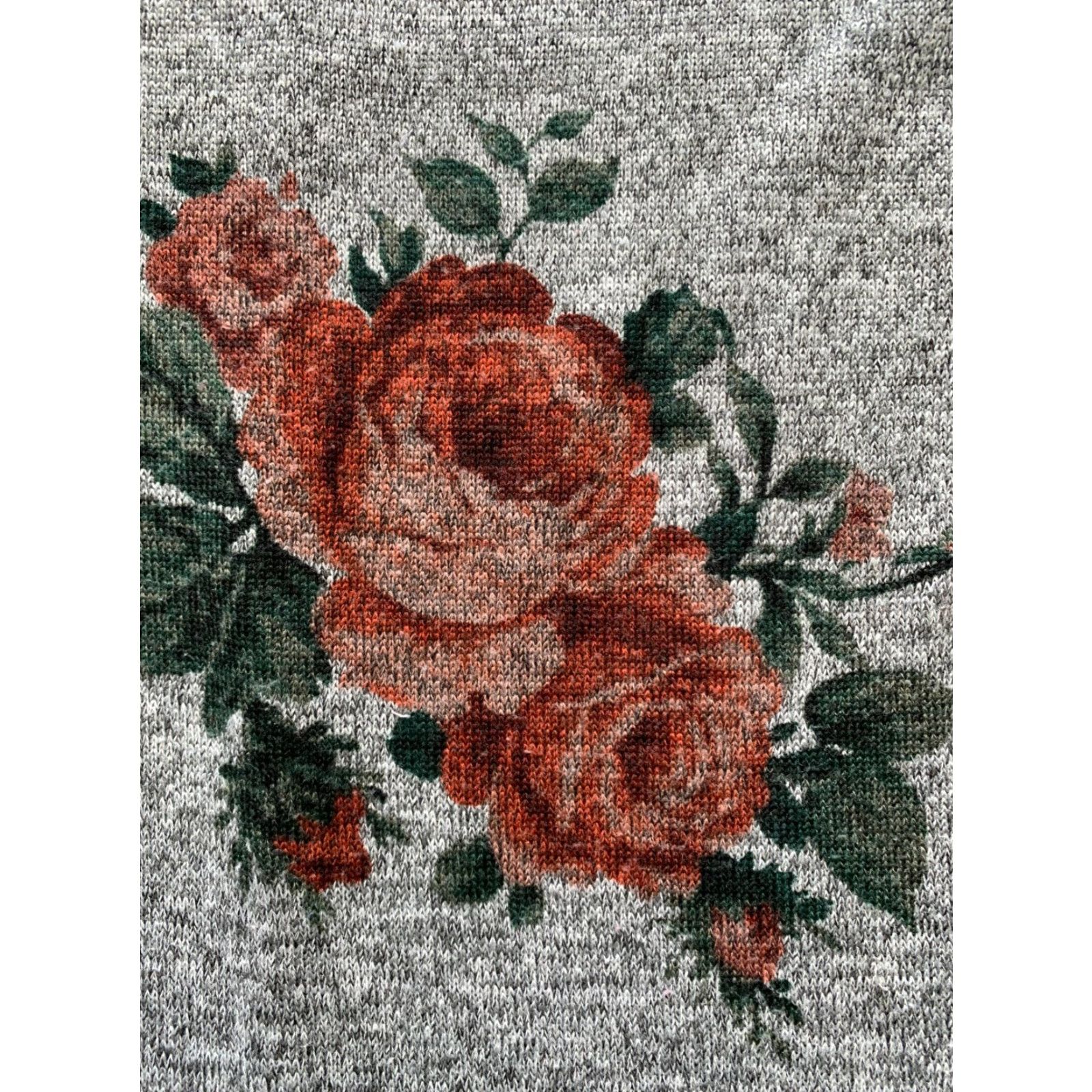 Vintage Bobbie Brooks Women's Short Sleeve Shirt Knit Floral Rose XL Ladies Pattern Size XL / US 12-14 / IT 48-50 - 2 Thumbnail