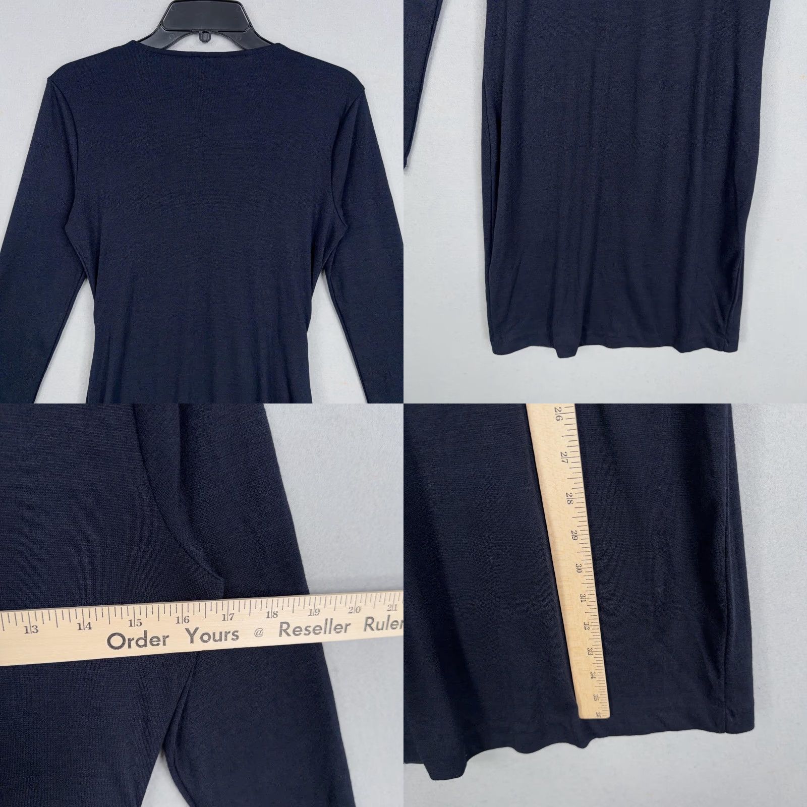 Banana Republic Banana Republic Dress Womens Small Blue Long Sleeve Twist Front Wrap Sheath Dress Size S / US 4 / IT 40 - 8 Thumbnail