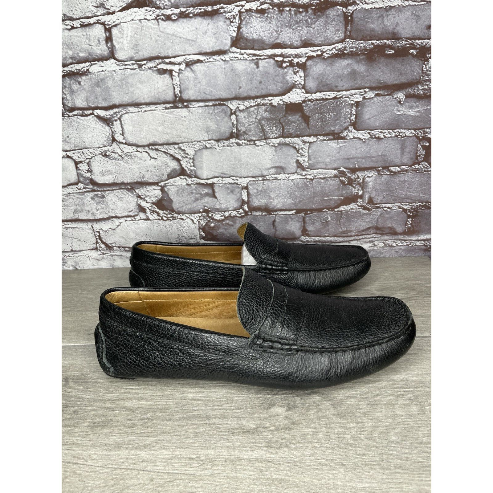 1901 1901 Black Leather Penny Loafers Slip On Driving Shoes Men’s Size US 13 / EU 46 - 3 Thumbnail
