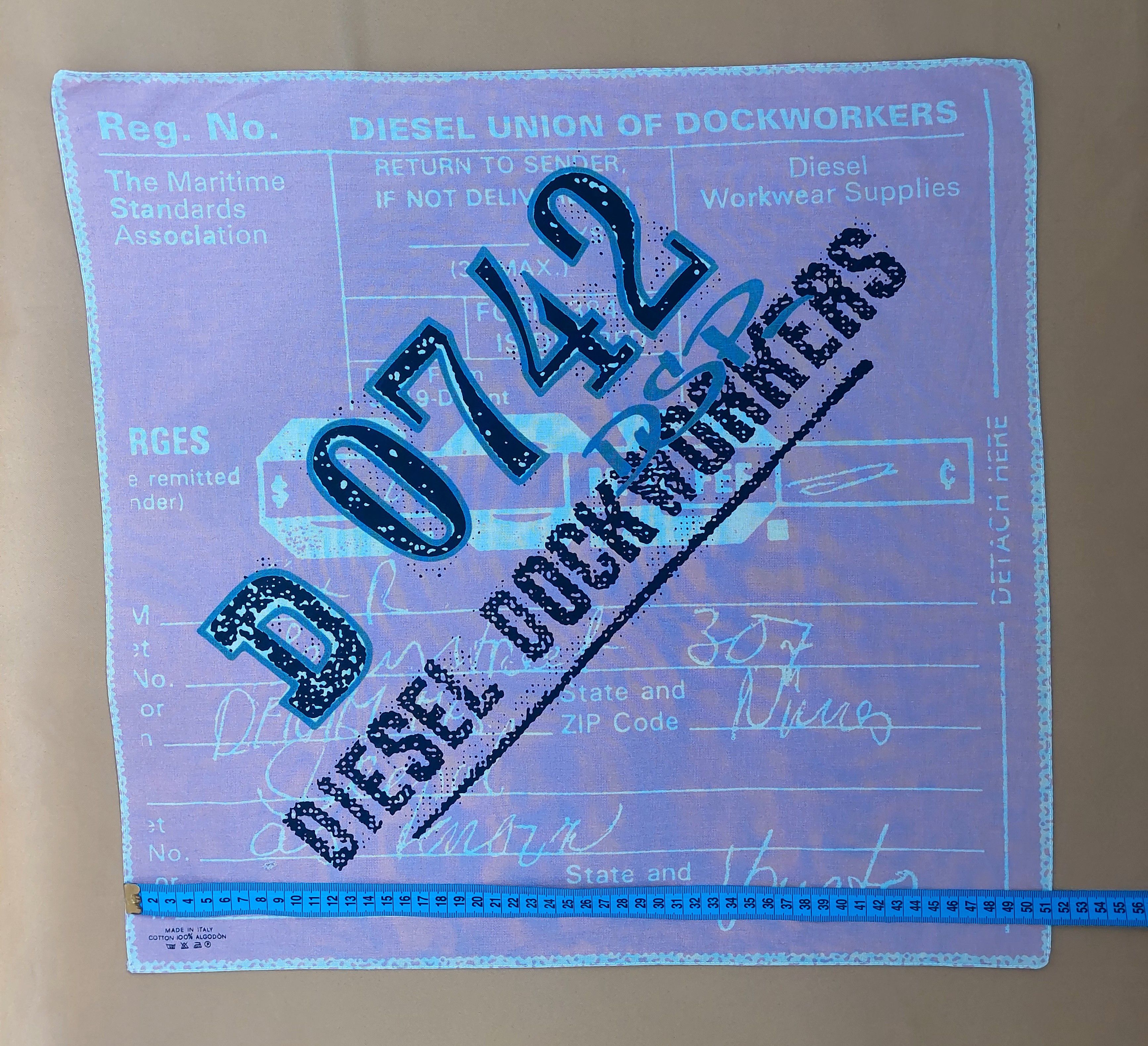 Diesel Vintage Diesel Pink Bandana Graphic Union of Dockworkers Y2K Size ONE SIZE - 4 Thumbnail