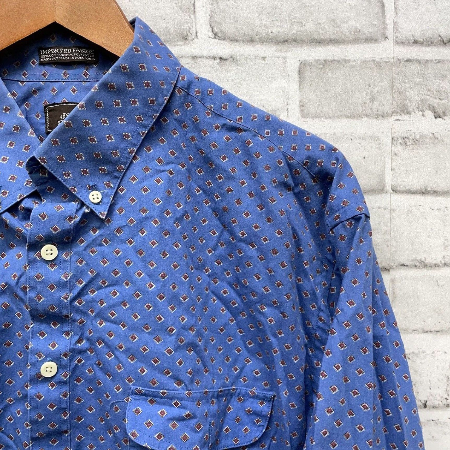 Vintage John Henry Shirt Mens Western Blue Cotton Long Sleeve Button-Up XL Button-Down Collar Size US XL / EU 56 / 4 - 2 Thumbnail
