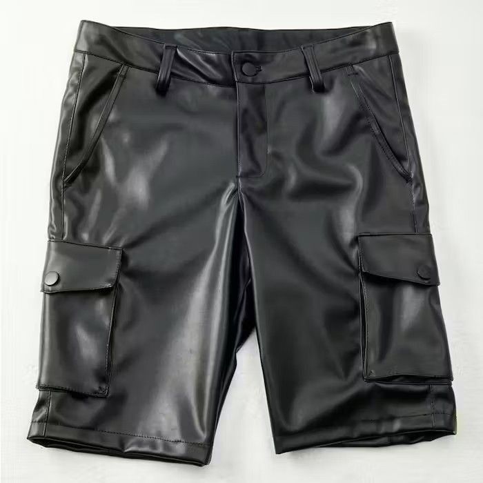 Japanese Brand PU Leather Short Cargo Pant Size US 30 / EU 46 - 4 Thumbnail