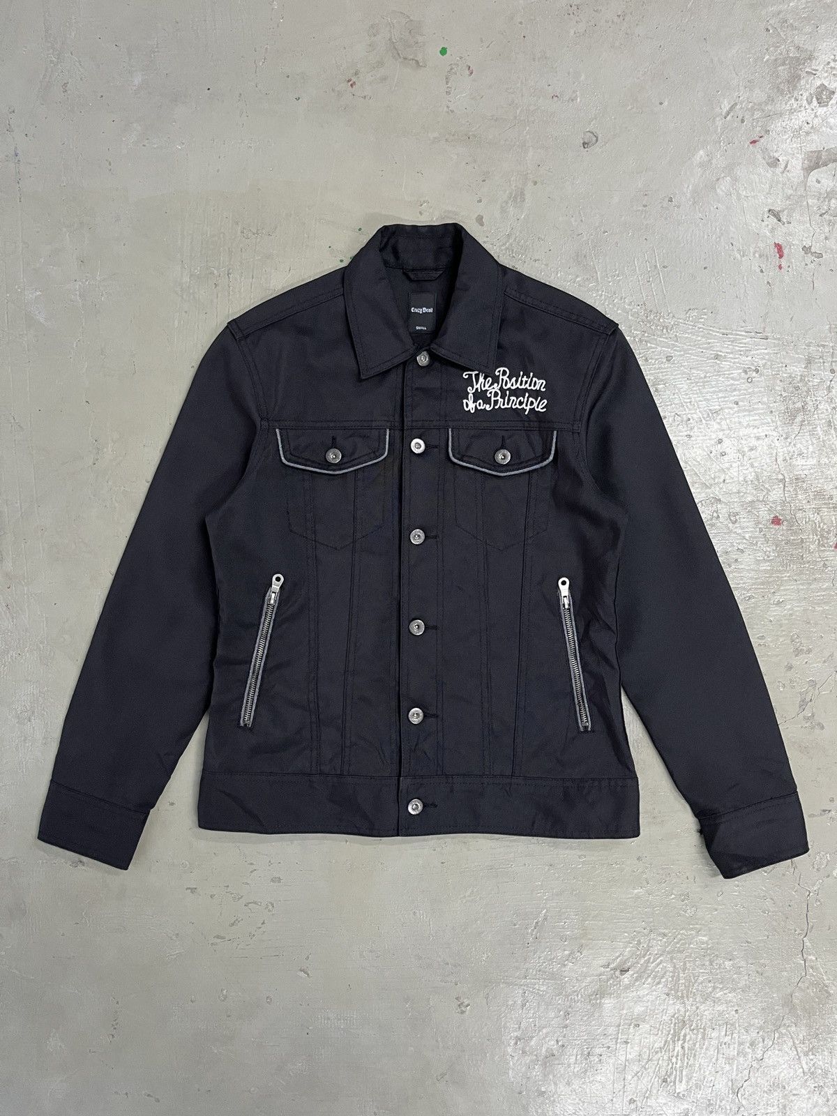 If Six Was Nine Crazy Devil Boxy Trucker Embroidered Trucker Riding Jacket Size US S / EU 44-46 / 1 - 1 Thumbnail
