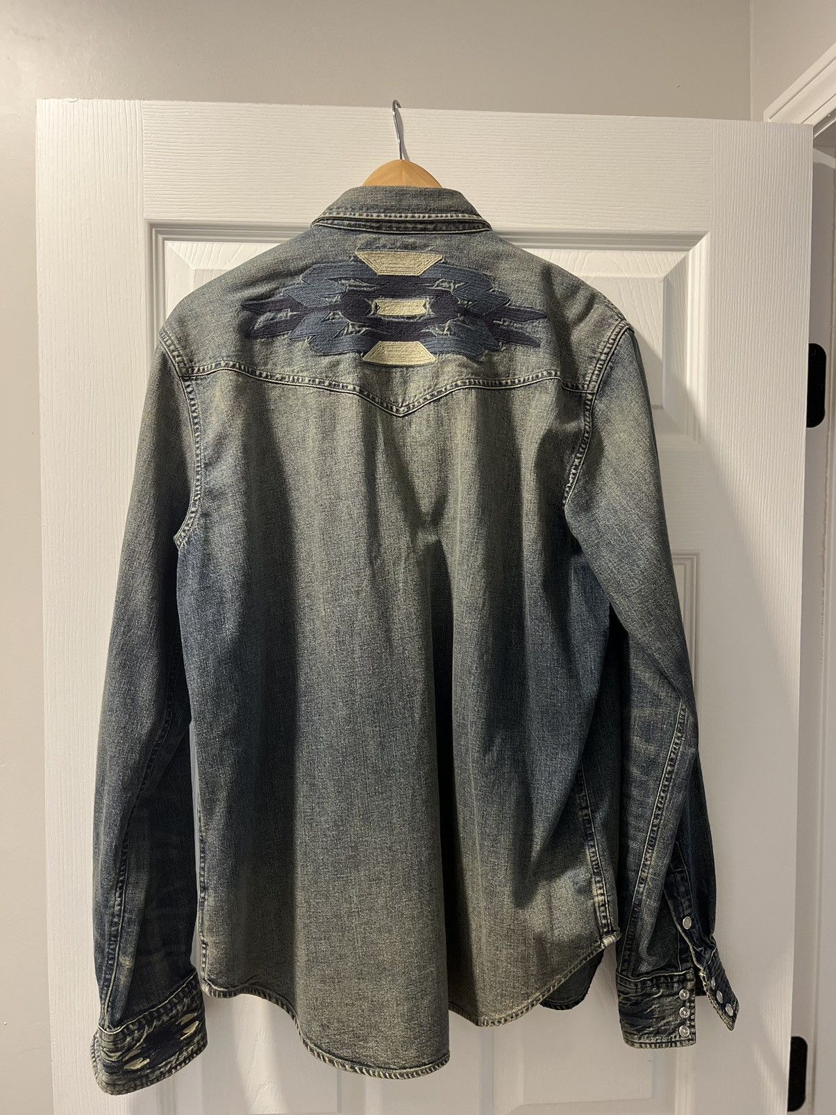 RRL Ralph Lauren Rrl slim fit embroidered western denim