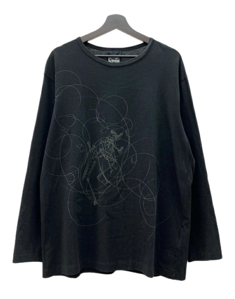 Yohji Yamamoto Yohji Yamamoto BLACK Scandal HC-T08-073 Print L/S Tee Size US L / EU 52-54 / 3 - 1 Thumbnail