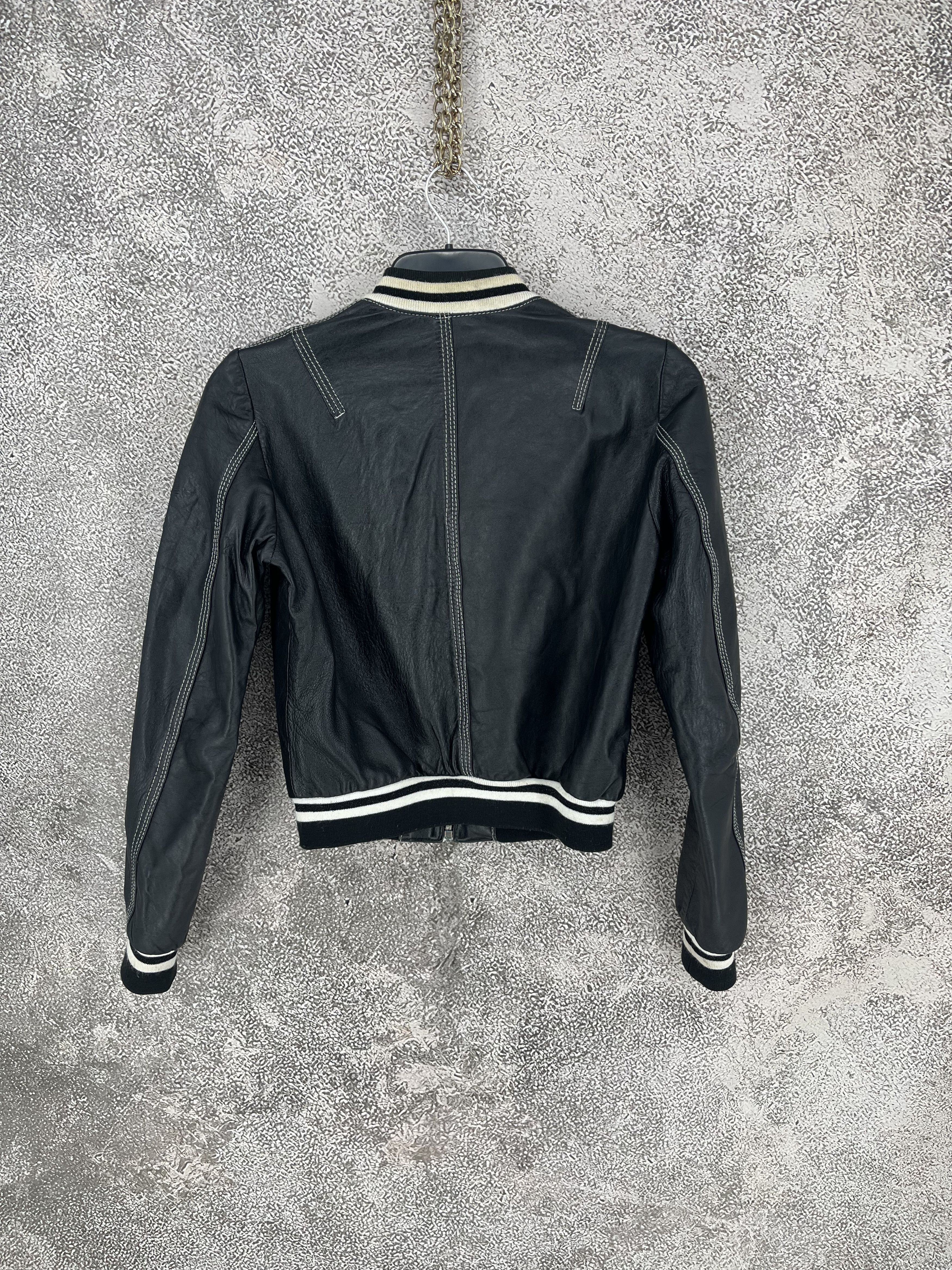 Leather Rossodisera Womens Black Leather Bomber Jacket Size US M / EU 48-50 / 2 - 9 Thumbnail
