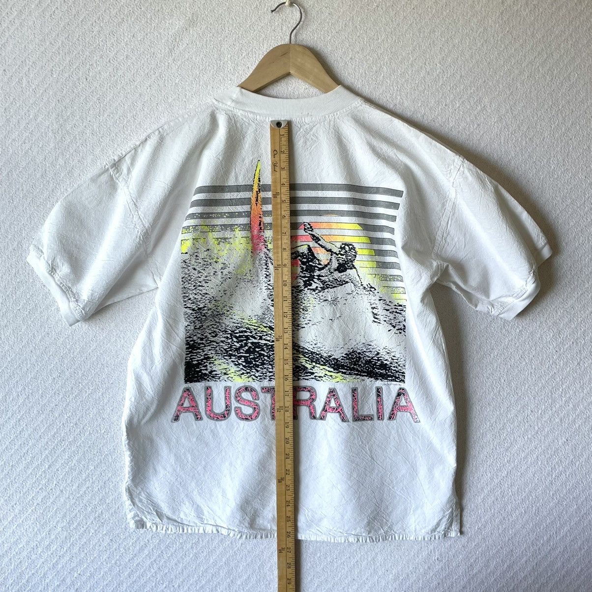 Vintage 80s Australia Surf T Shirt Neon Graphic Endless Summer Beach Size US M / EU 48-50 / 2 - 10 Thumbnail