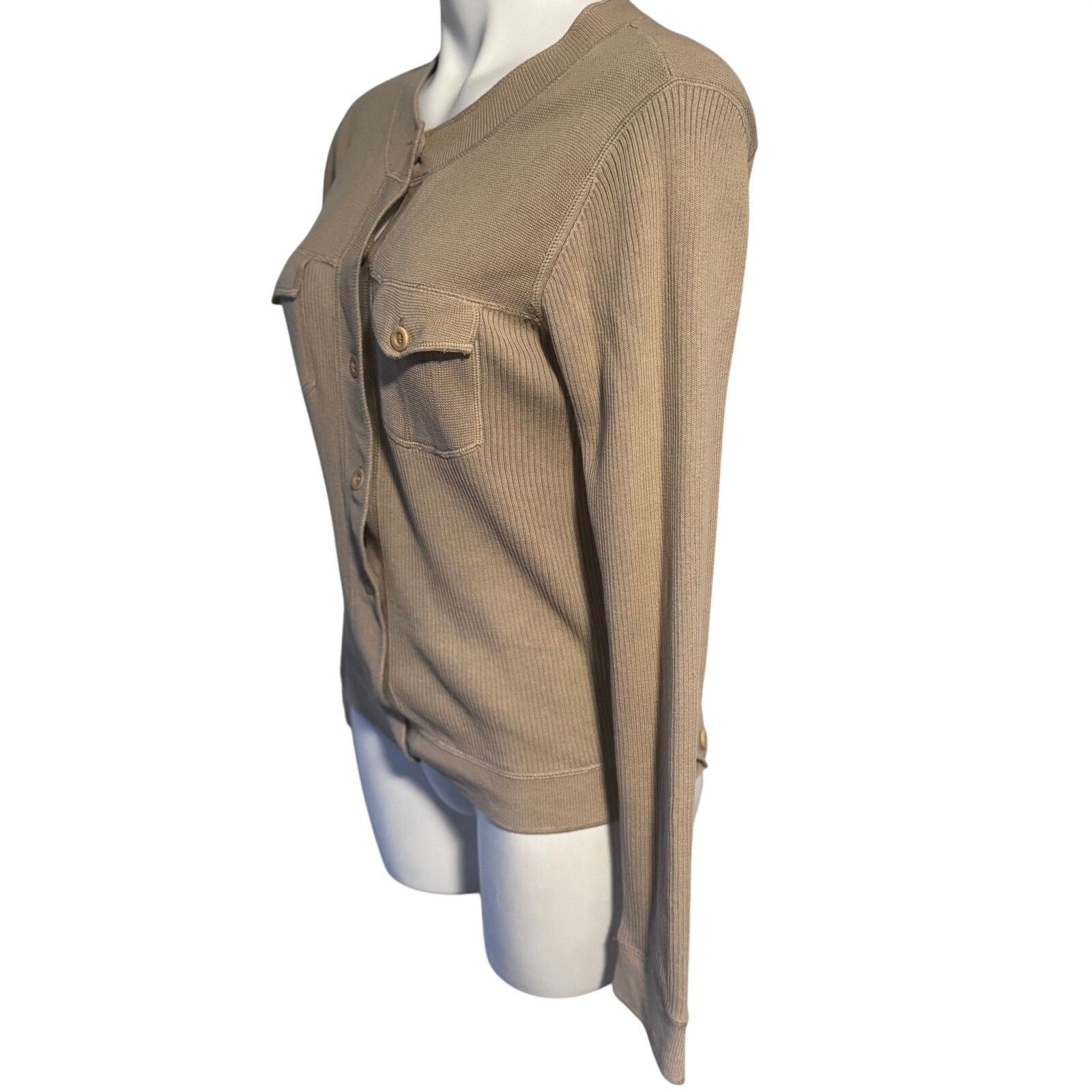 Esprit Esprit Tan Utility Button Front Sweater - Medium Size M / US 6-8 / IT 42-44 - 3 Thumbnail