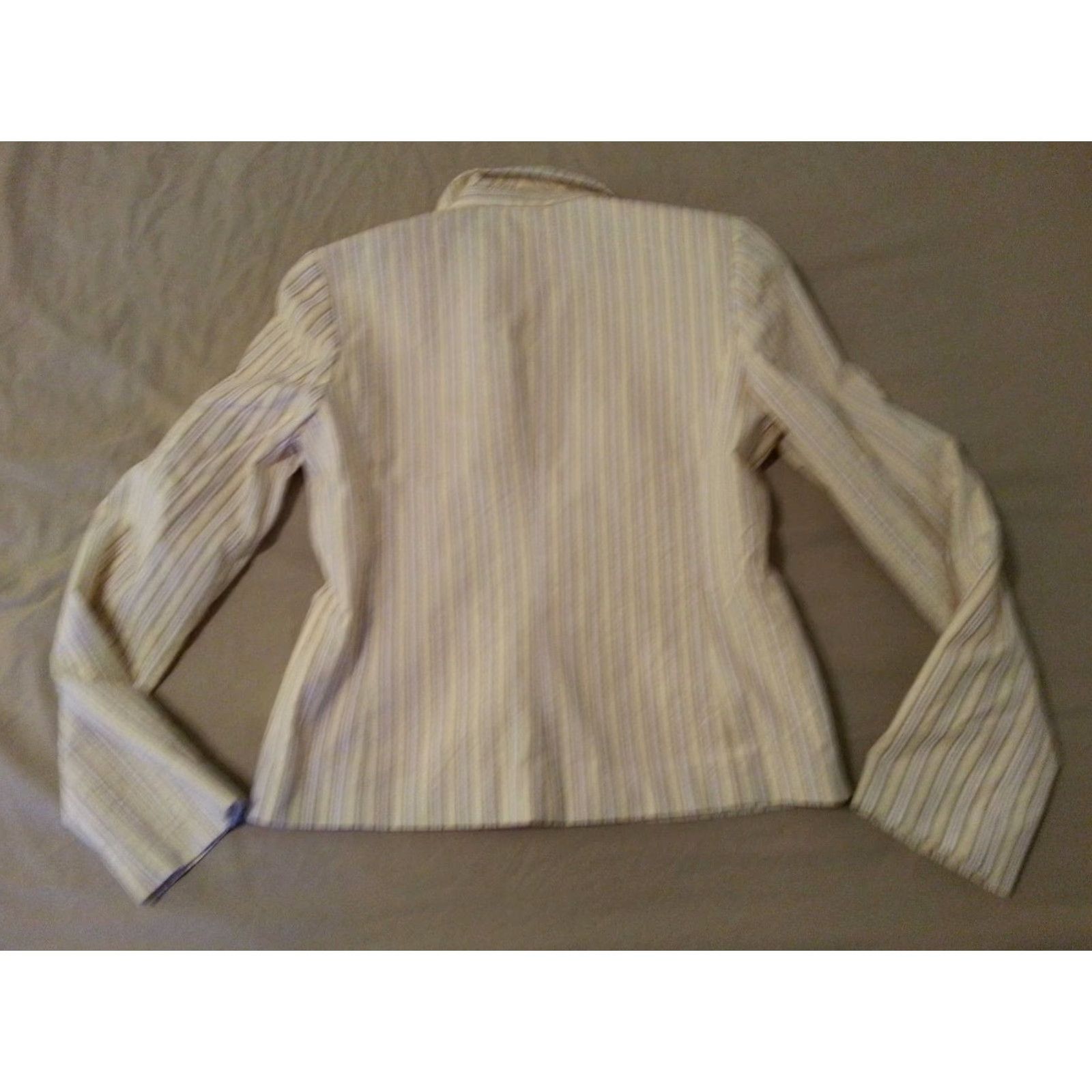 Ann Taylor Womens Ann Taylor Jacket Blazer 2 Yellow Cotton Size XS / US 0-2 / IT 36-38 - 2 Thumbnail