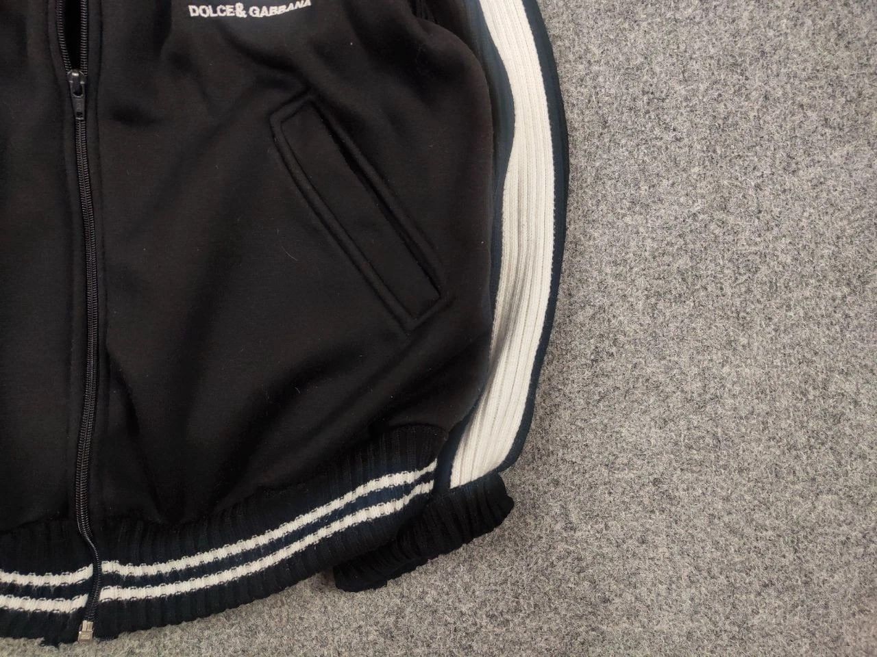 Vintage Vintage Dolce & Gabbana Logo Black ribbed Light Jacket Y2K Size US M / EU 48-50 / 2 - 5 Thumbnail